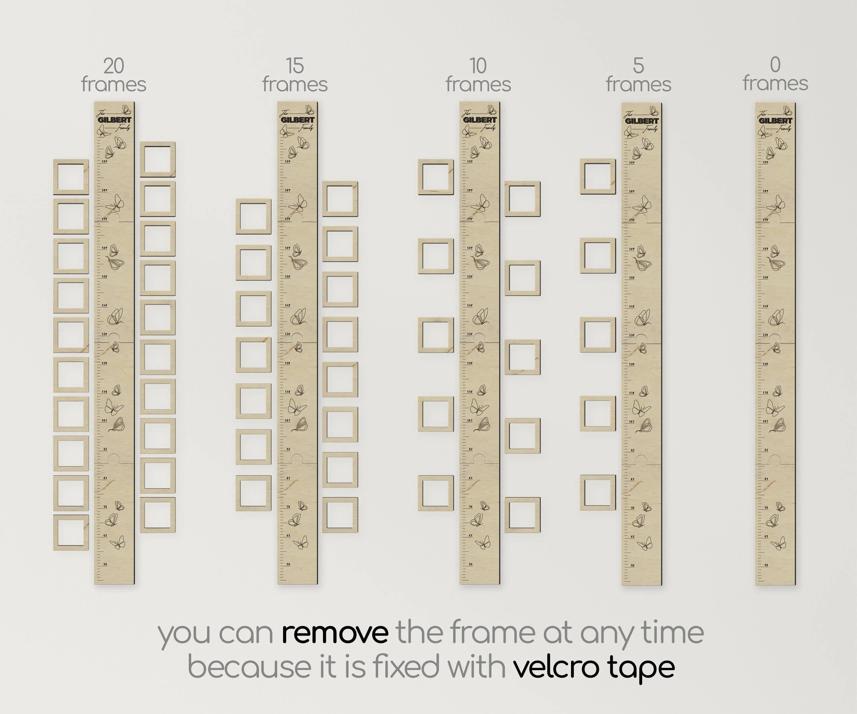 Personalized wooden kids growth ruler | Custom engraved height chart - The Frame Depot