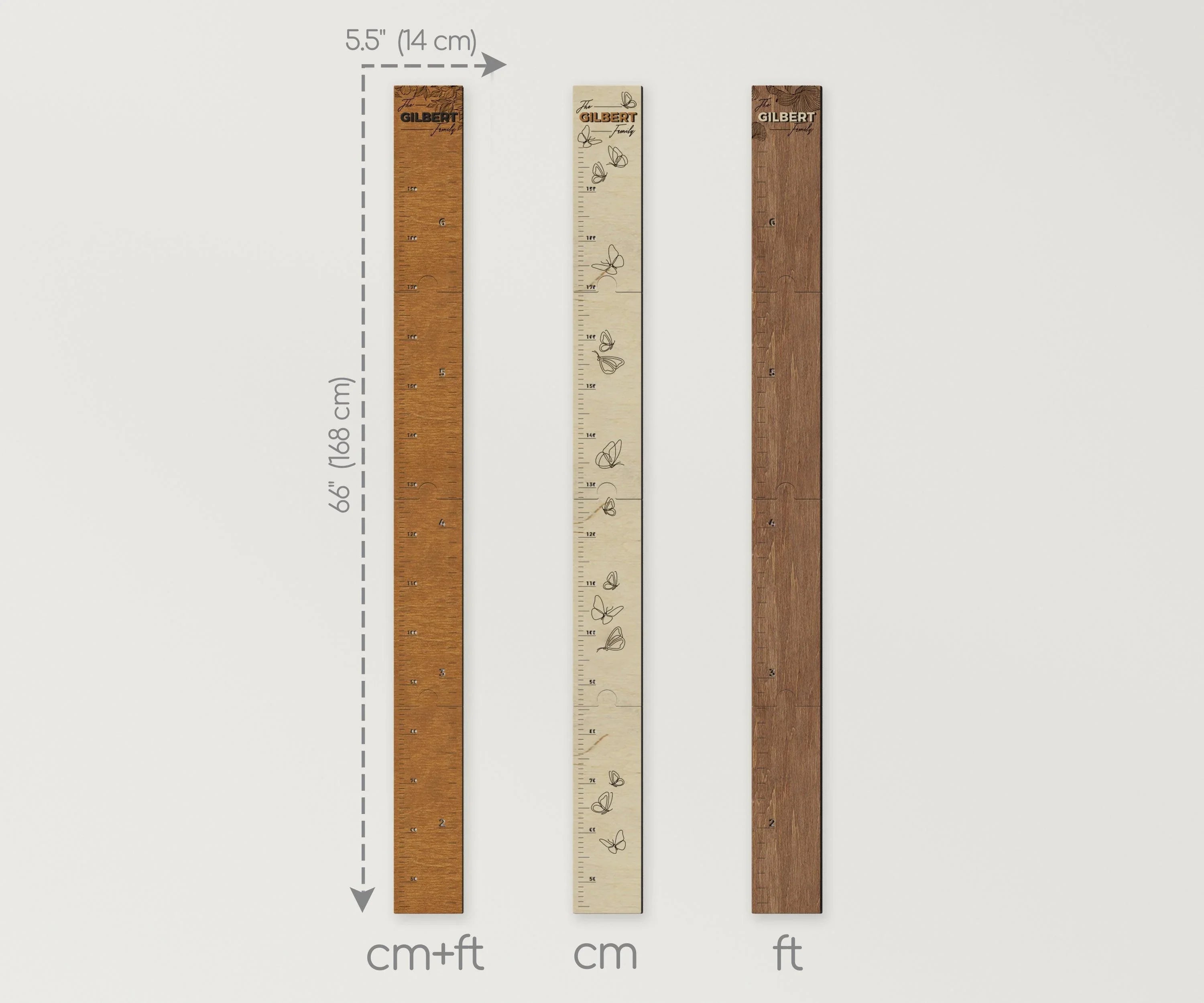 Personalized wooden kids growth ruler | Custom engraved height chart - The Frame Depot