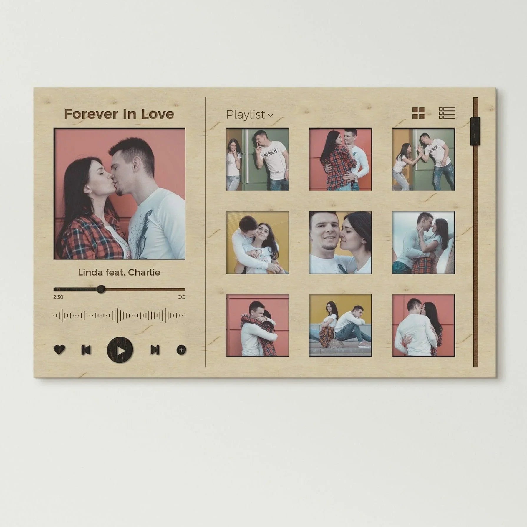 Music Plaque Collage | Custom Couple Photo Frame - The Frame Depot