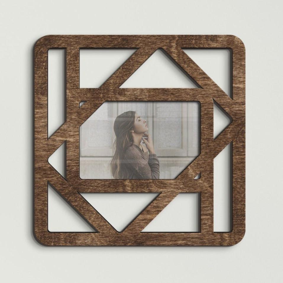 Geometric Wooden Picture Frame | Square Mini Frame - The Frame Depot