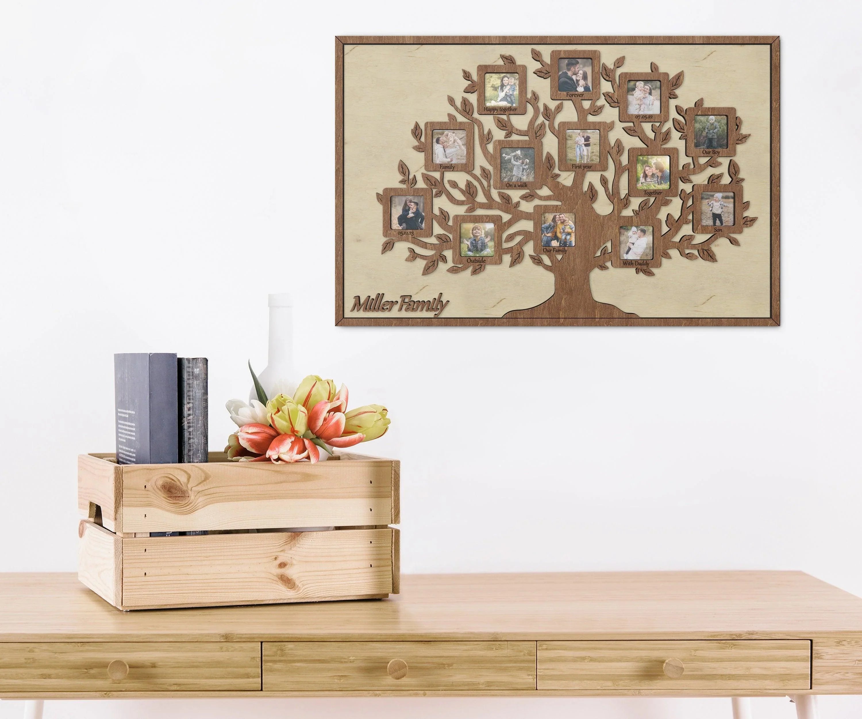 Personalized Family Tree Collage - Customizable Photo Frames & Text - The Frame Depot