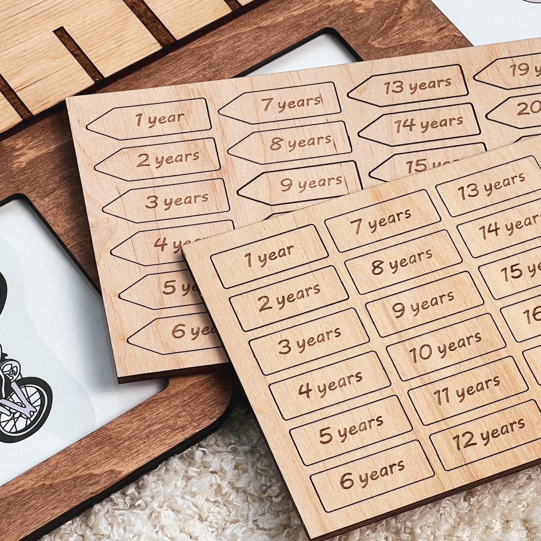 Sticker Set for Growth Chart Ruler | Wooden tags - The Frame Depot