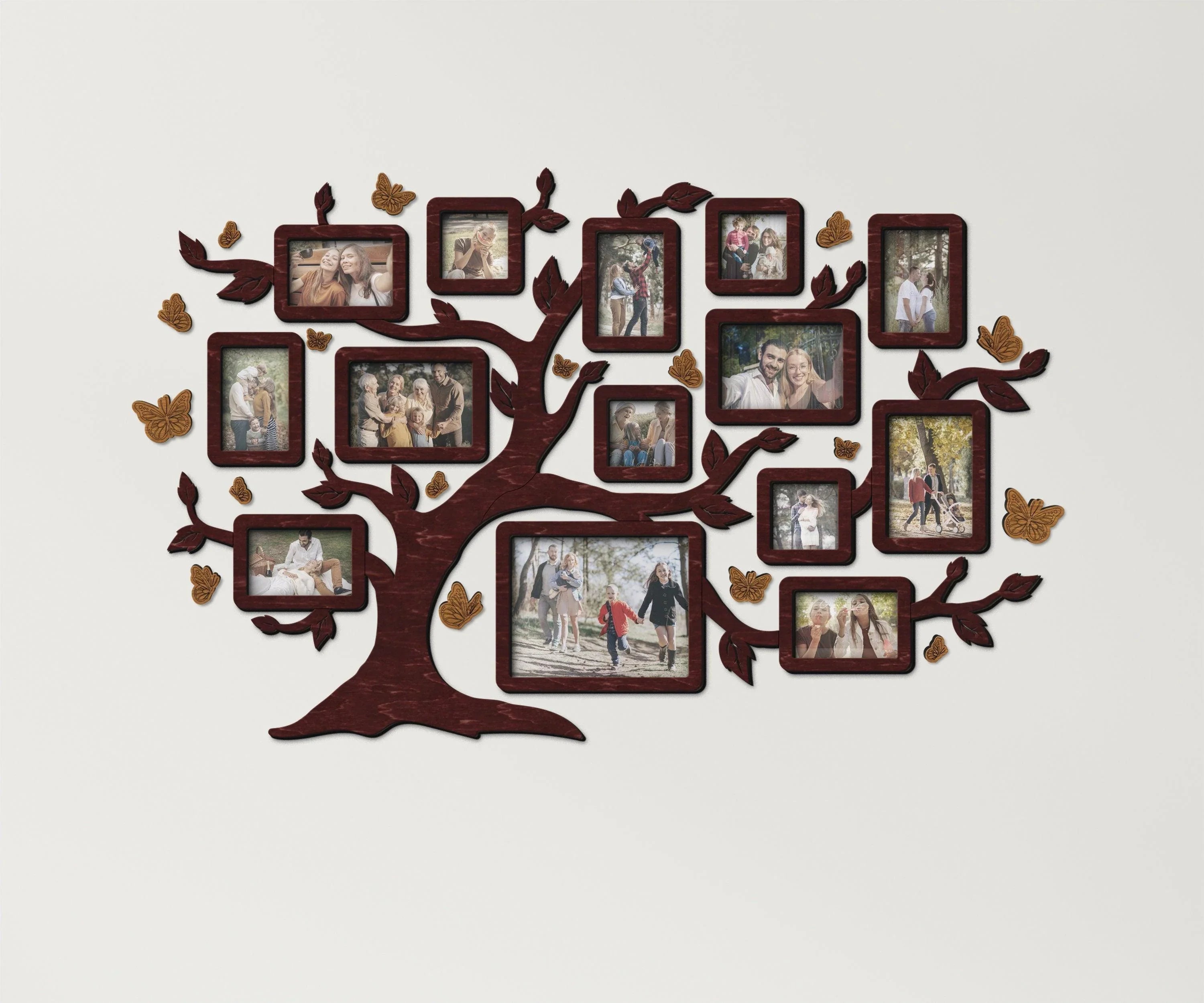 Personalized Family Tree with Butterfly | Photo Frame Collage - The Frame Depot