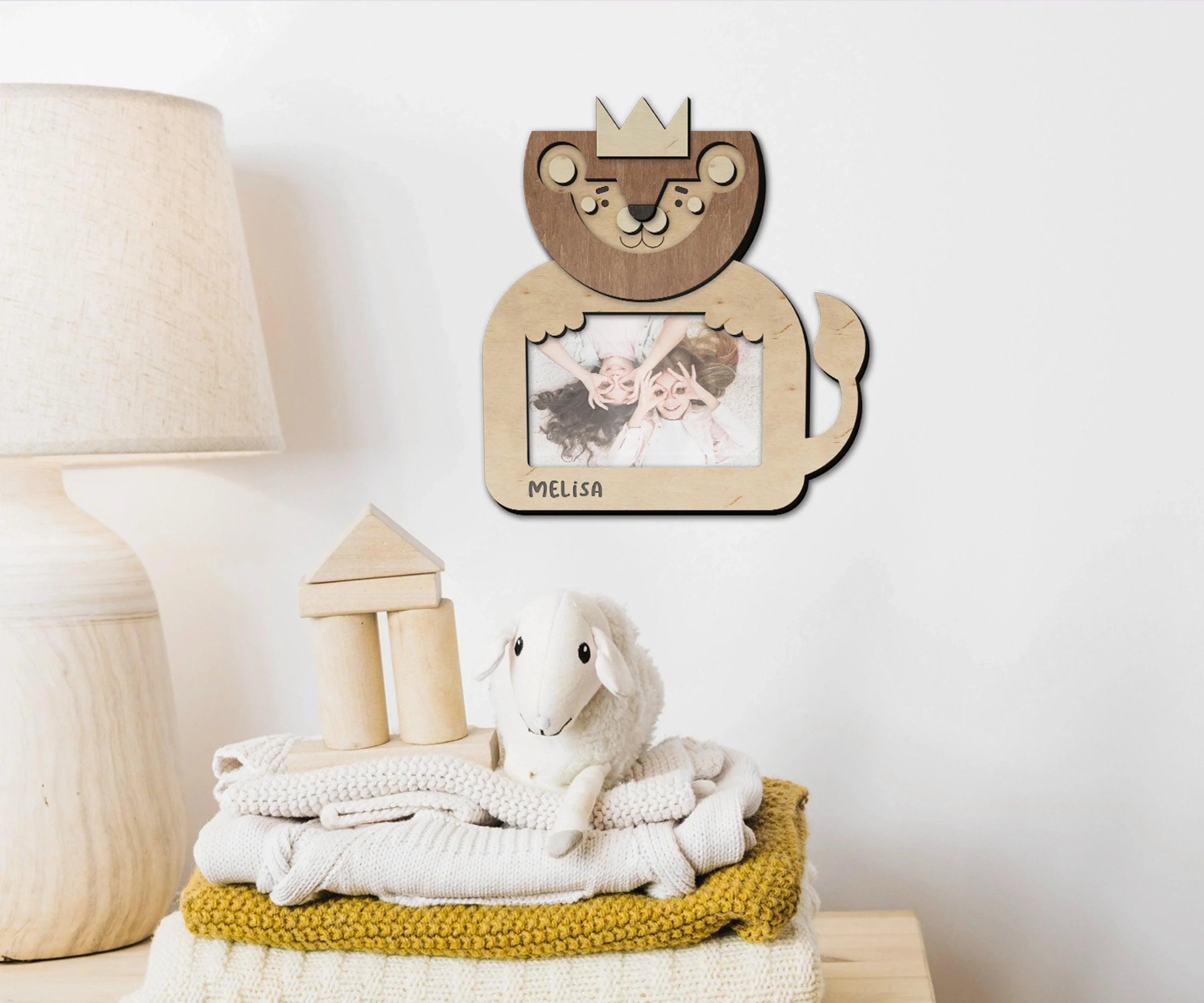Personalized Lion Picture Frame | Engraved Baby Name - The Frame Depot