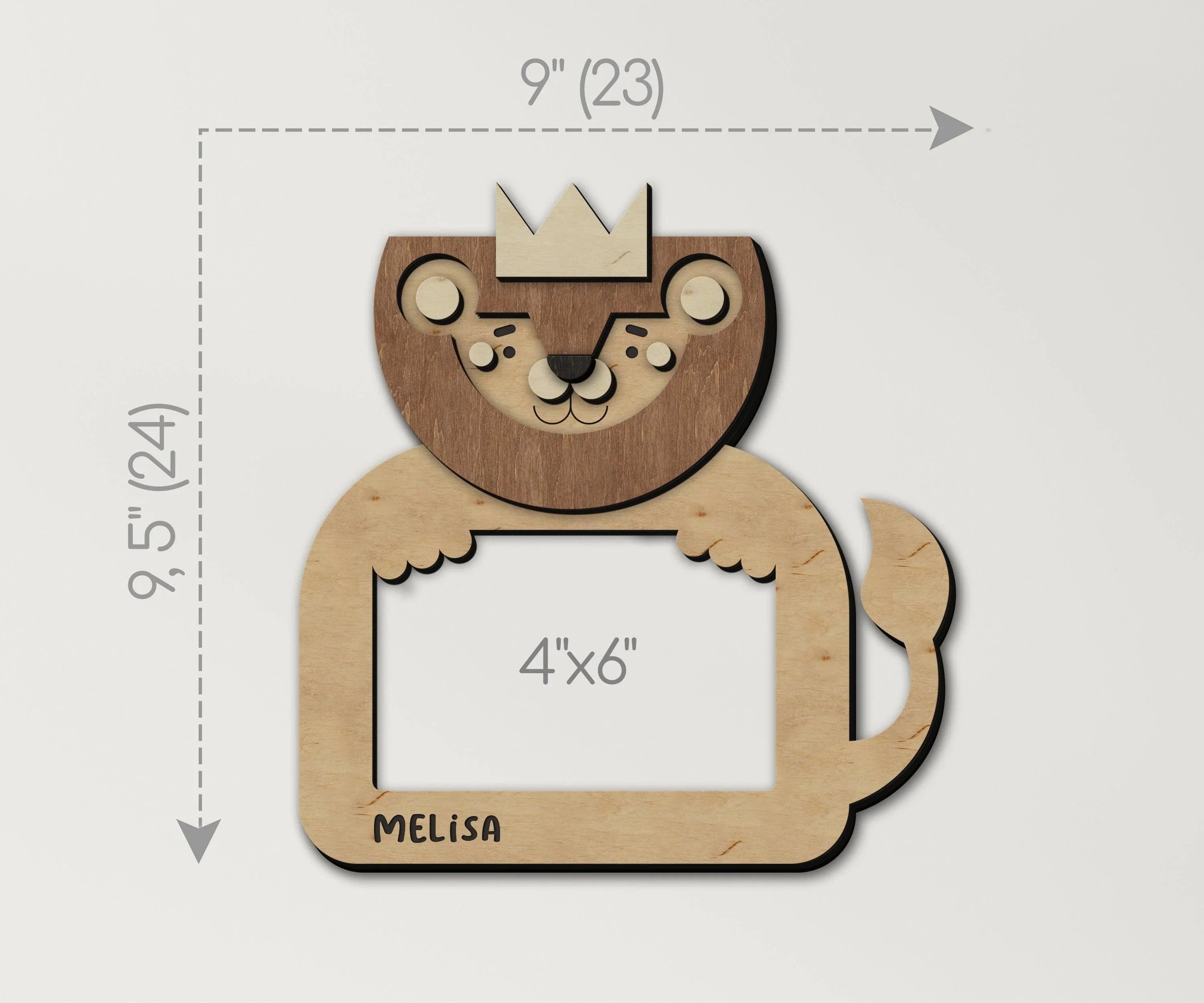 Personalized Lion Picture Frame | Engraved Baby Name - The Frame Depot