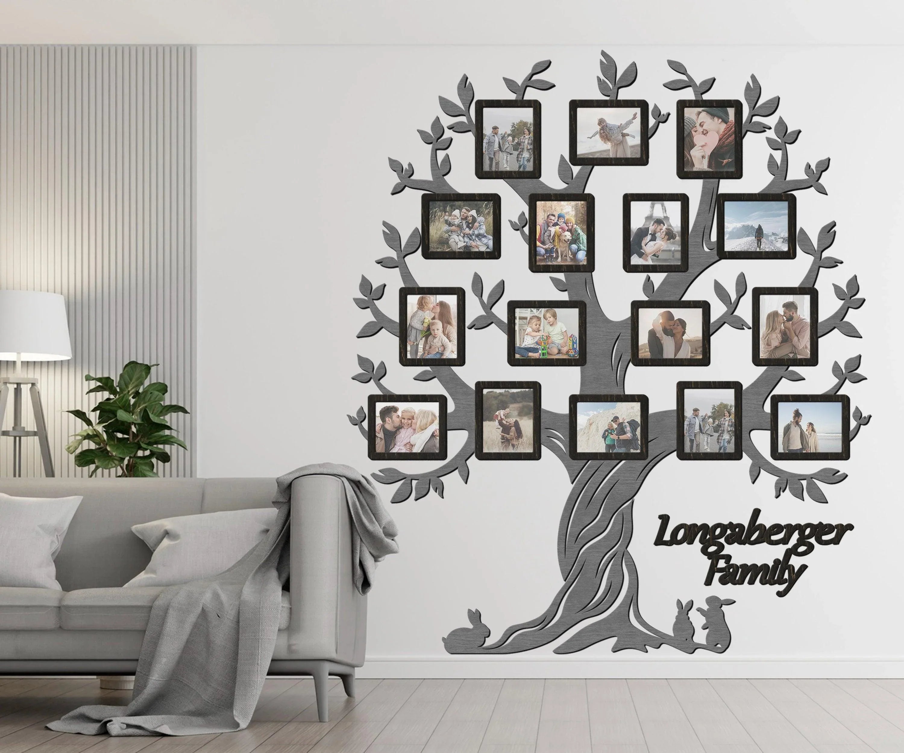 Huge Family Tree with Rabbit | Picture frame collage | Genealogical Tree - The Frame Depot