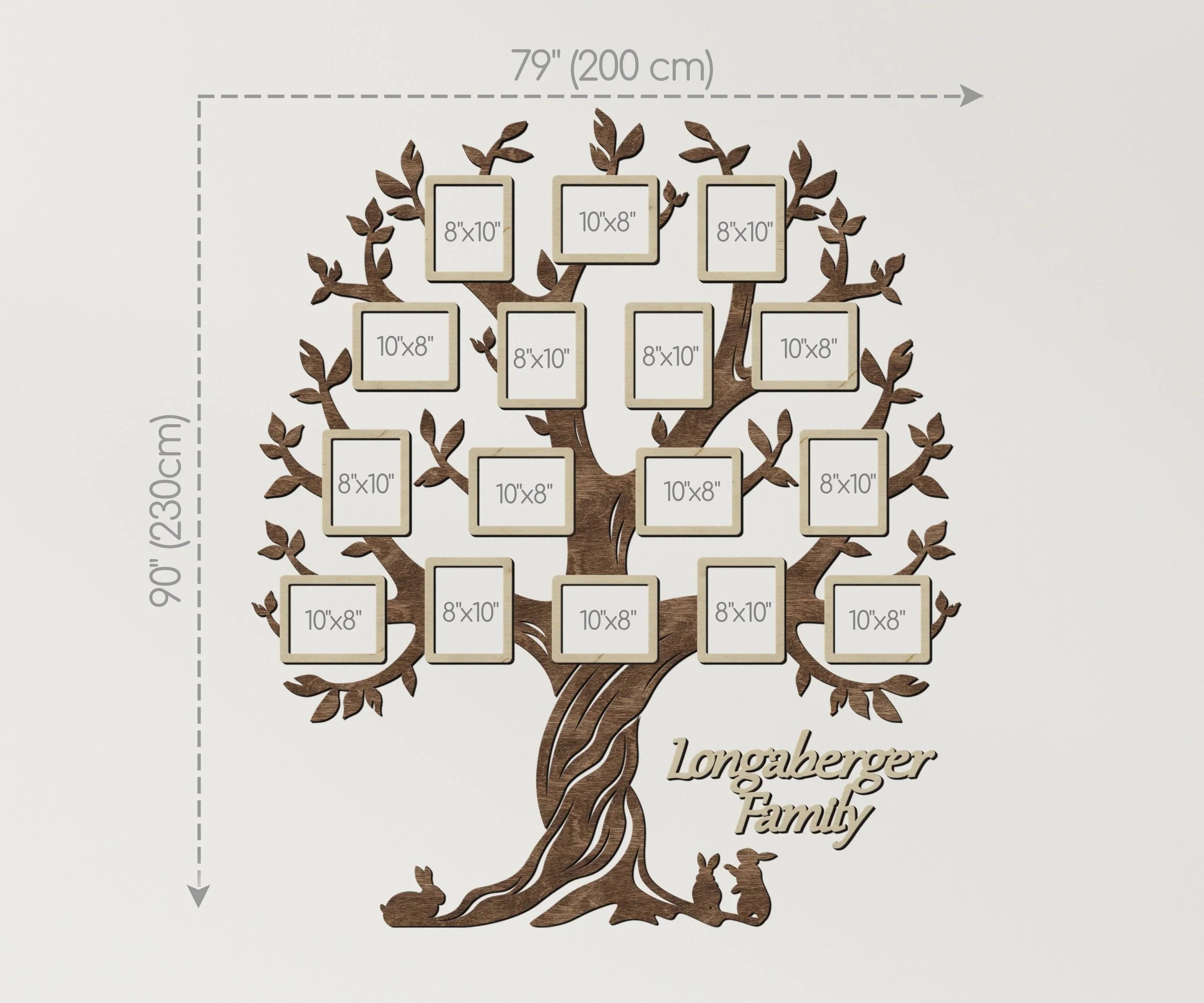 Huge Family Tree with Rabbit | Picture frame collage | Genealogical Tree - The Frame Depot
