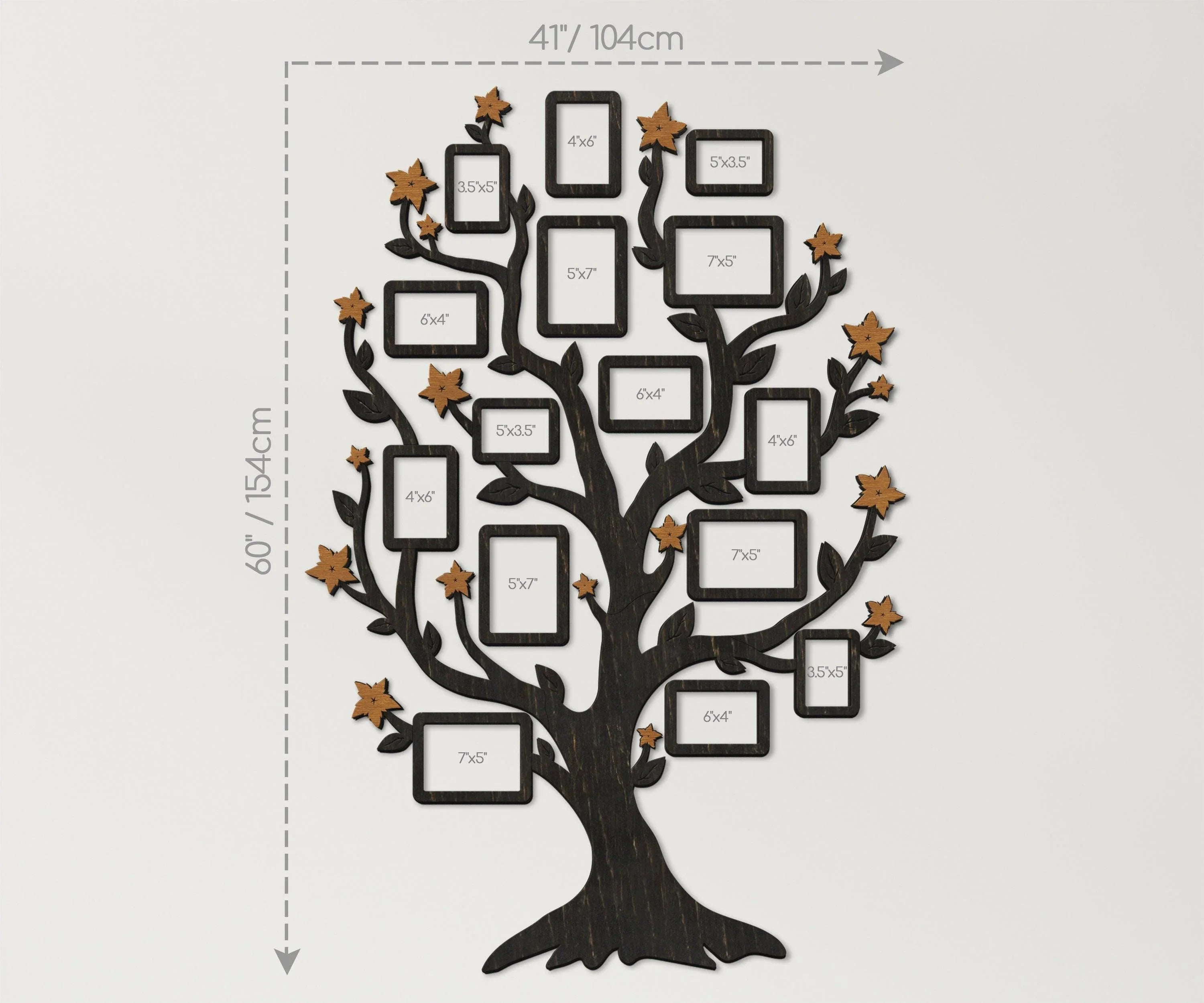 Wooden Family Tree Picture Collage | Photo collage with butterflies - The Frame Depot