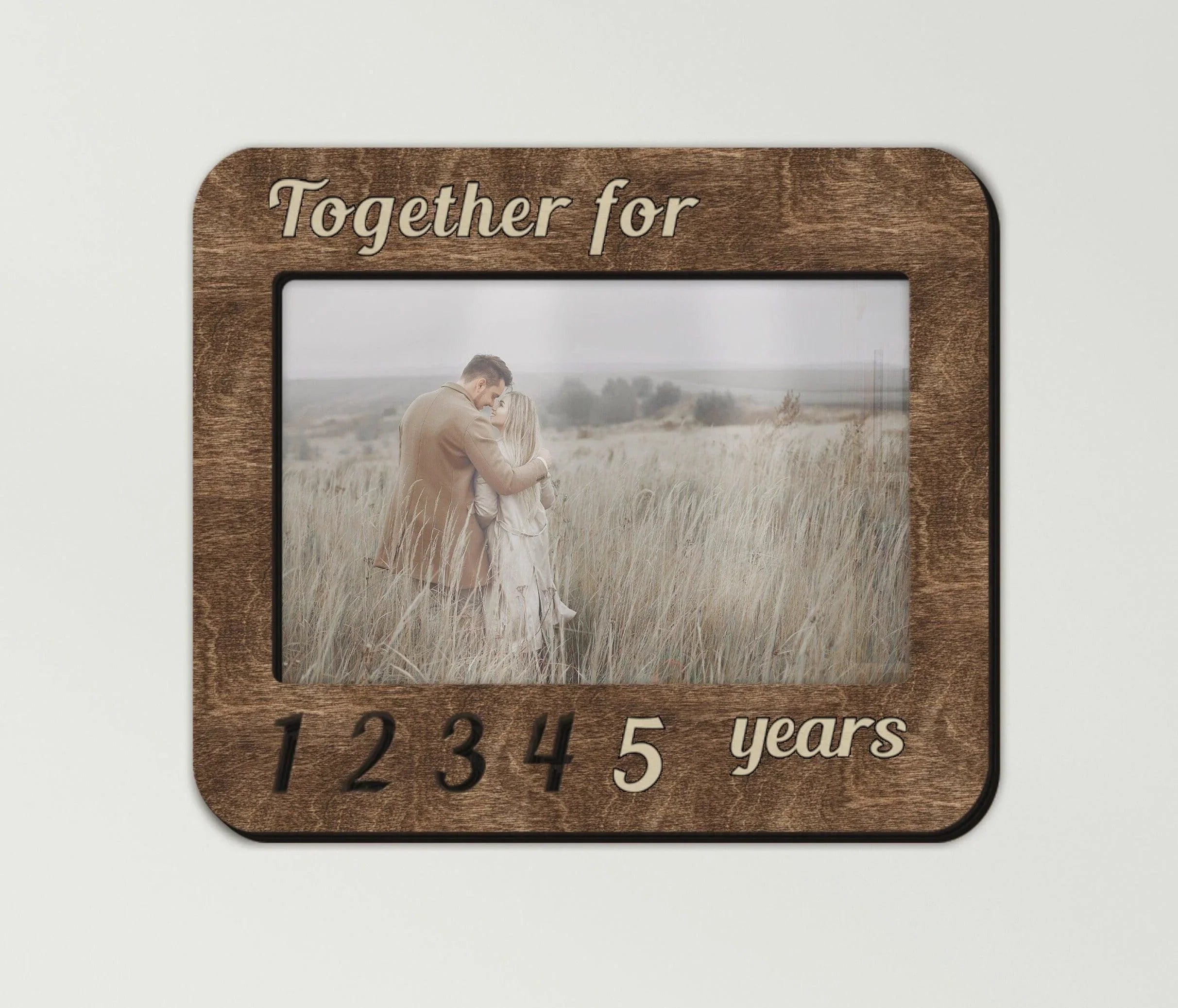 Couple Milestone Photo Frame | Together for 5 years - The Frame Depot