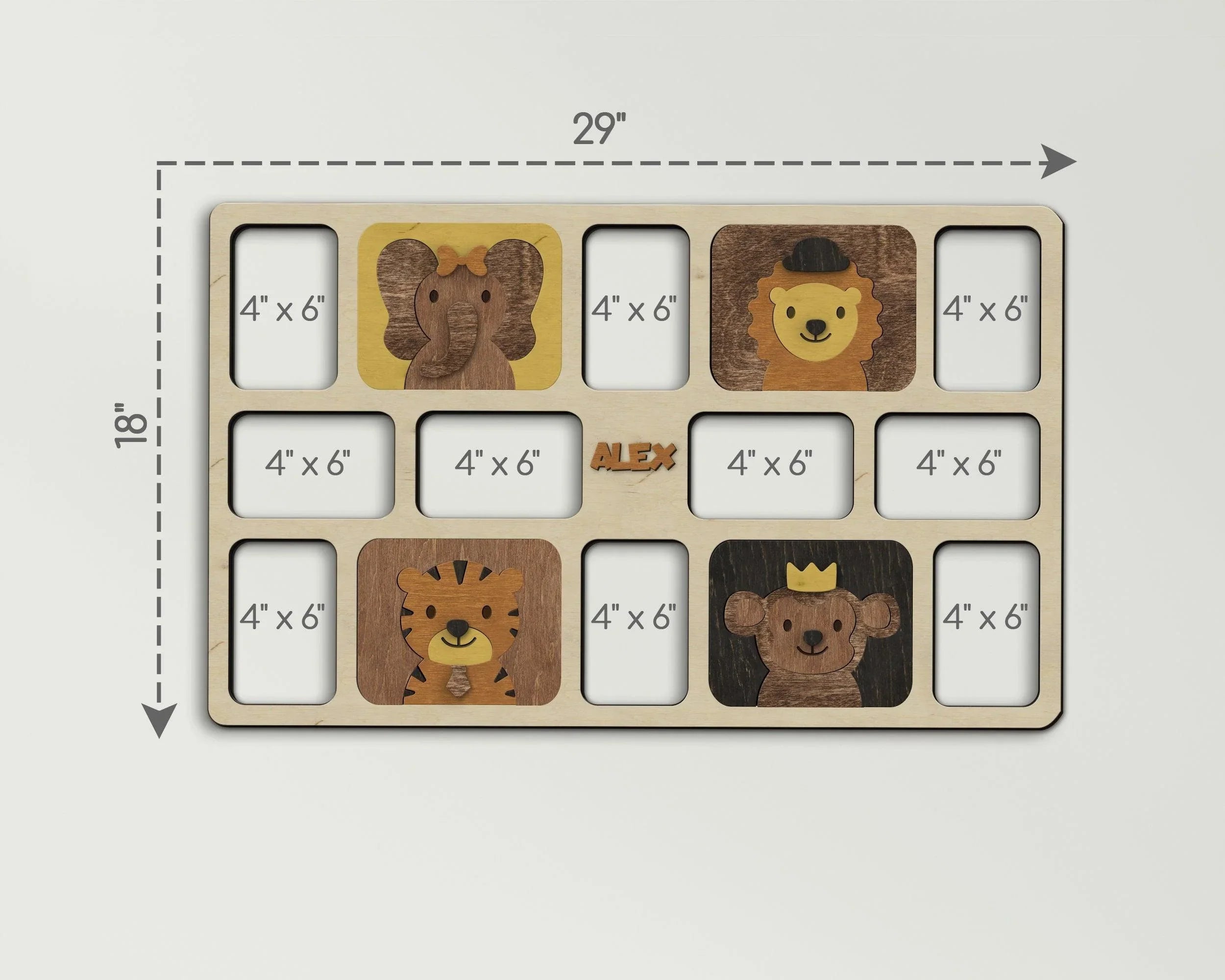 Personalized playroom collage | Photo frame with animals - The Frame Depot