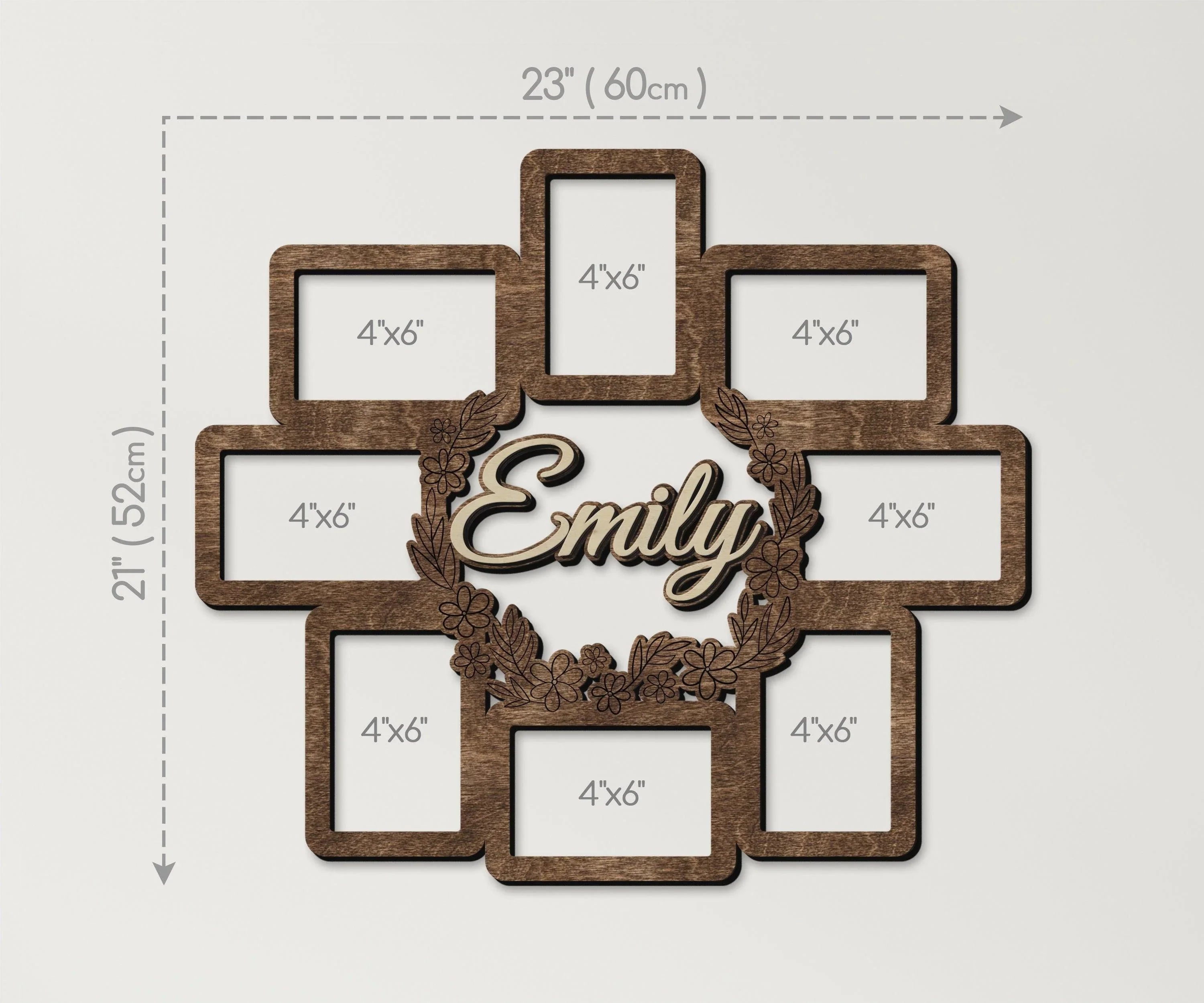 Custom Flower Picture Frame | Floral Wreath Wooden Collage Frames - The Frame Depot