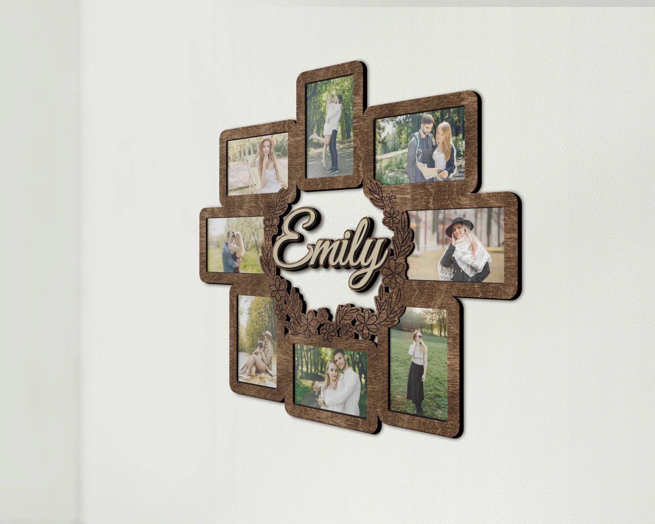 Custom Flower Picture Frame | Floral Wreath Wooden Collage Frames - The Frame Depot