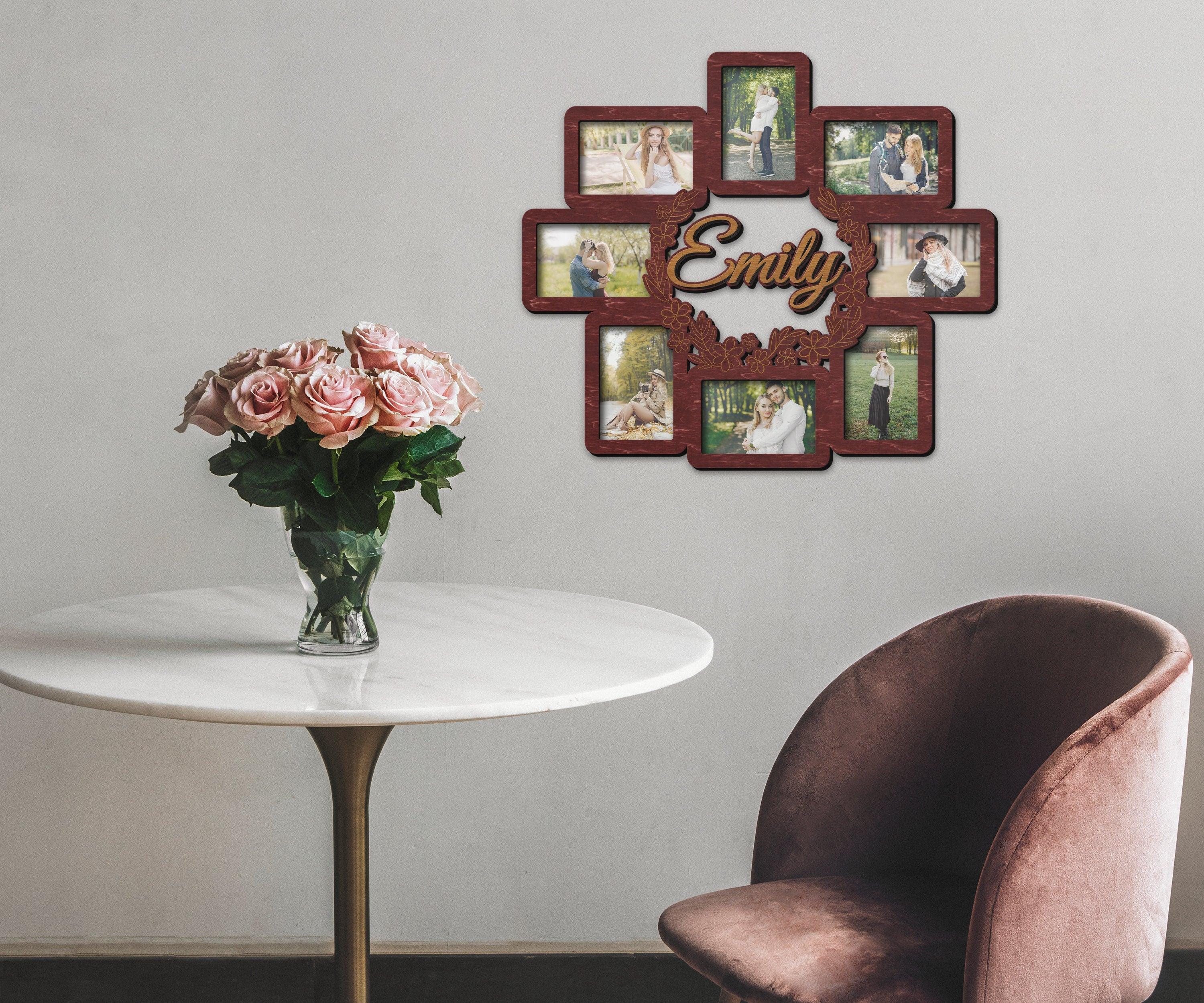 Custom Flower Picture Frame | Floral Wreath Wooden Collage Frames - The Frame Depot
