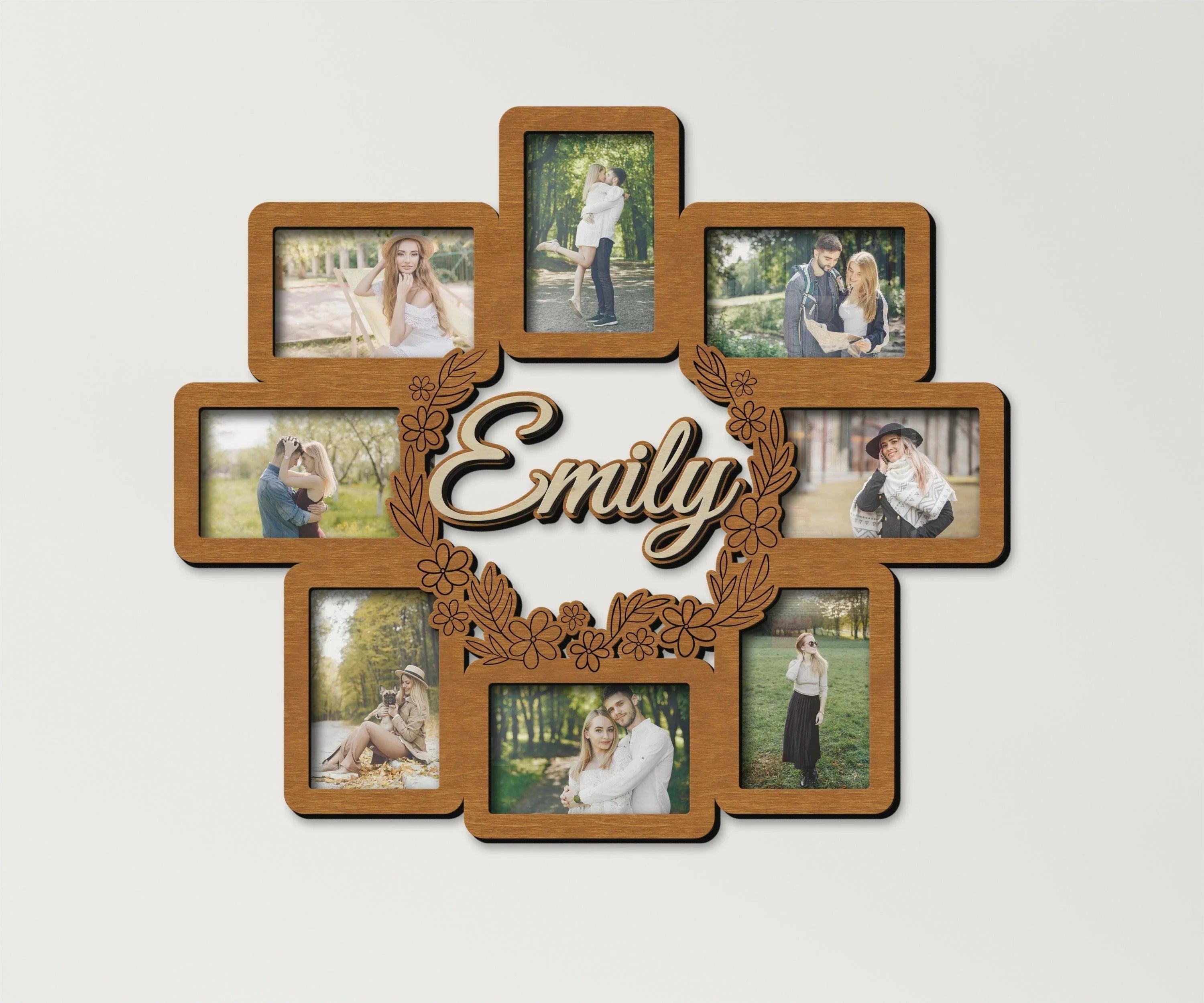 Custom Flower Picture Frame | Floral Wreath Wooden Collage Frames - The Frame Depot