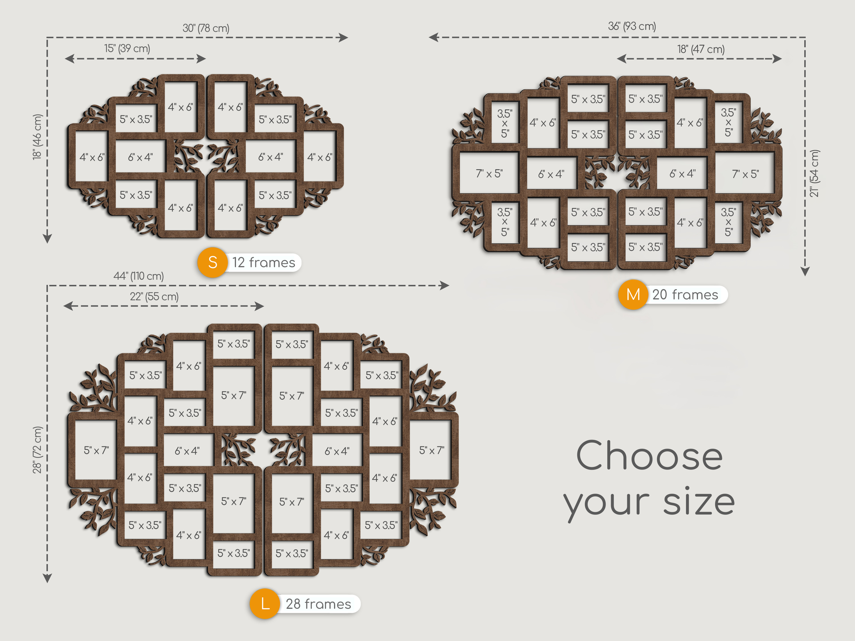 Split Picture Collage | Family Tree Wall Art | Custom Photo Frame Gallery