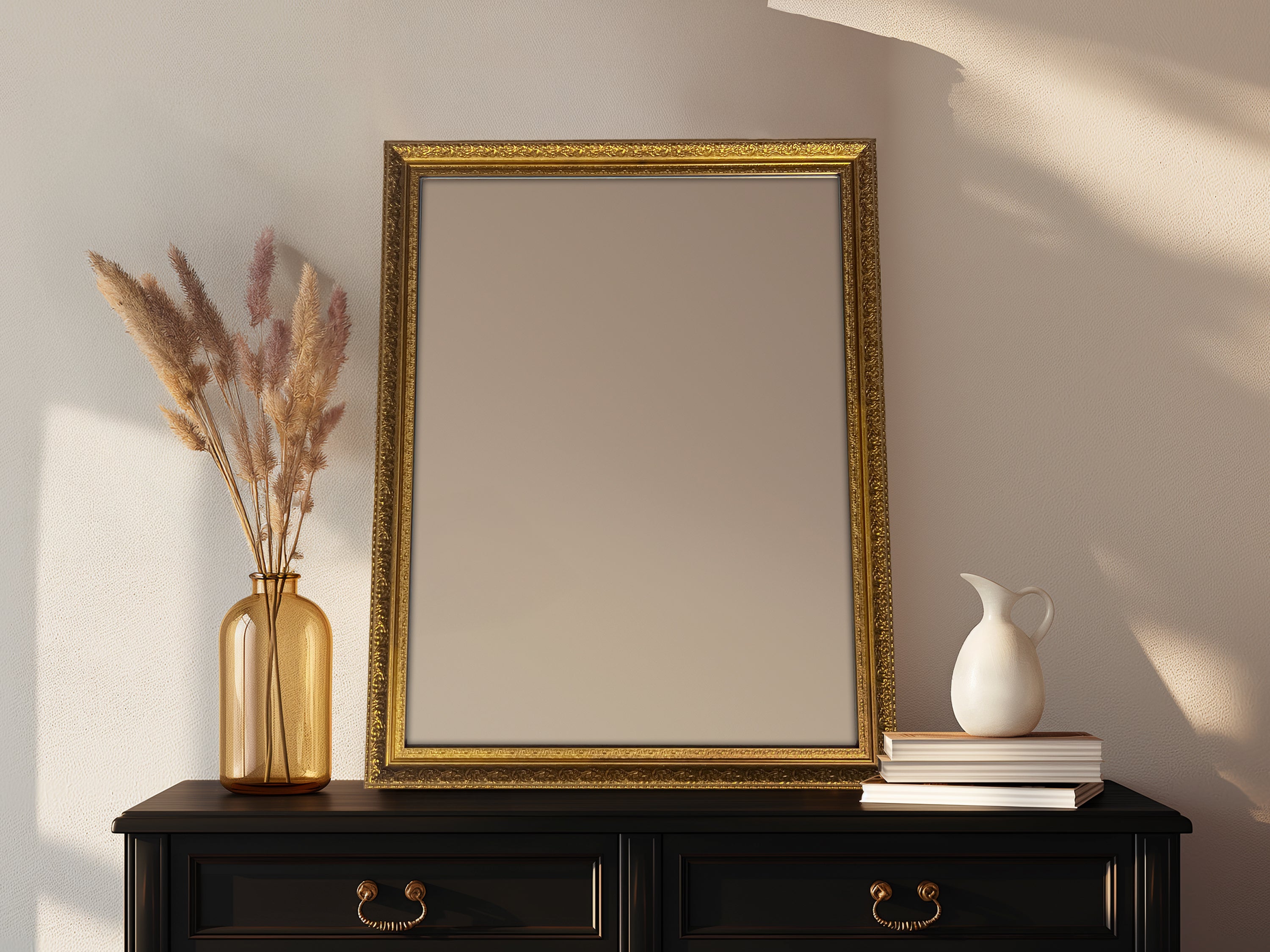 Ornate Gold Framed Mirror | Vintage Bathroom Wall Mirror, Farmhouse Decor