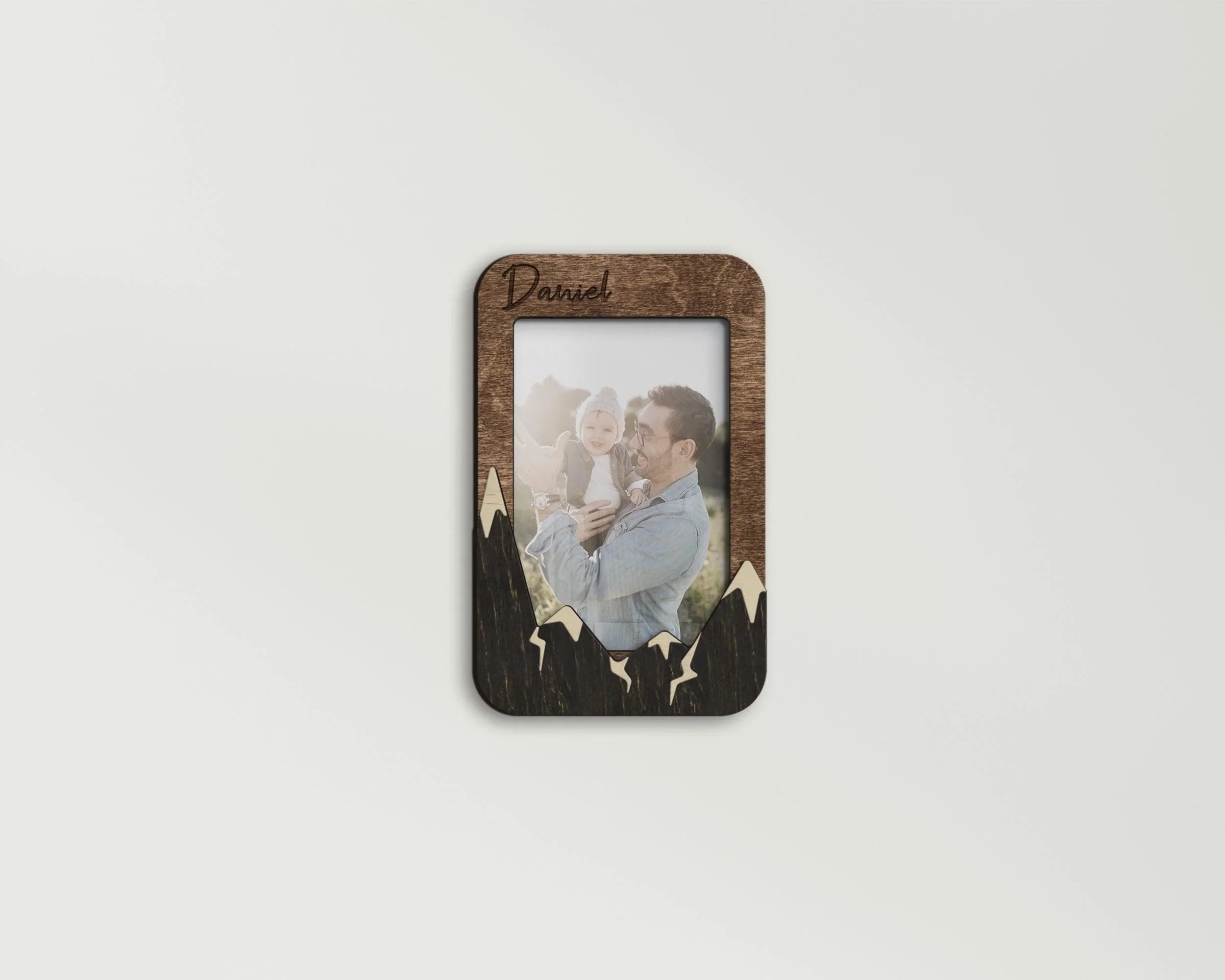 Personalized Mountain Picture Frame| Engraved Text | Custom Small Photo Frame - The Frame Depot
