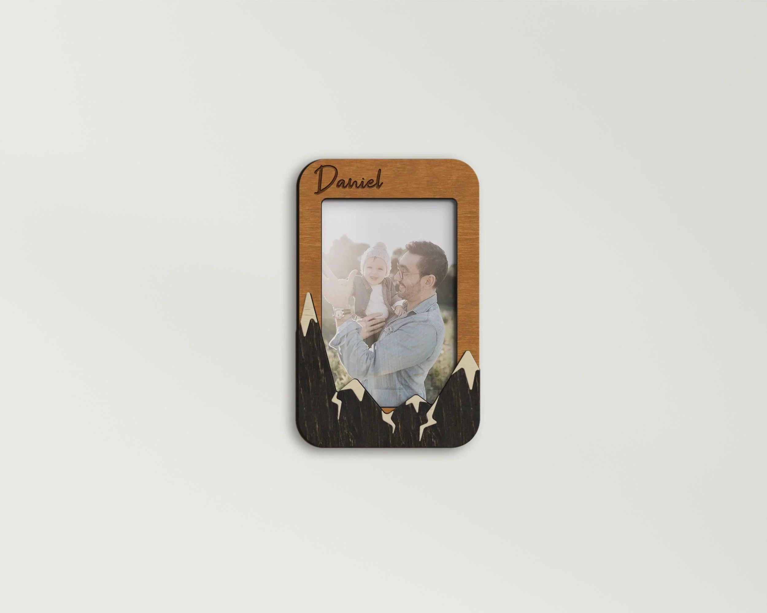 Personalized Mountain Picture Frame| Engraved Text | Custom Small Photo Frame - The Frame Depot