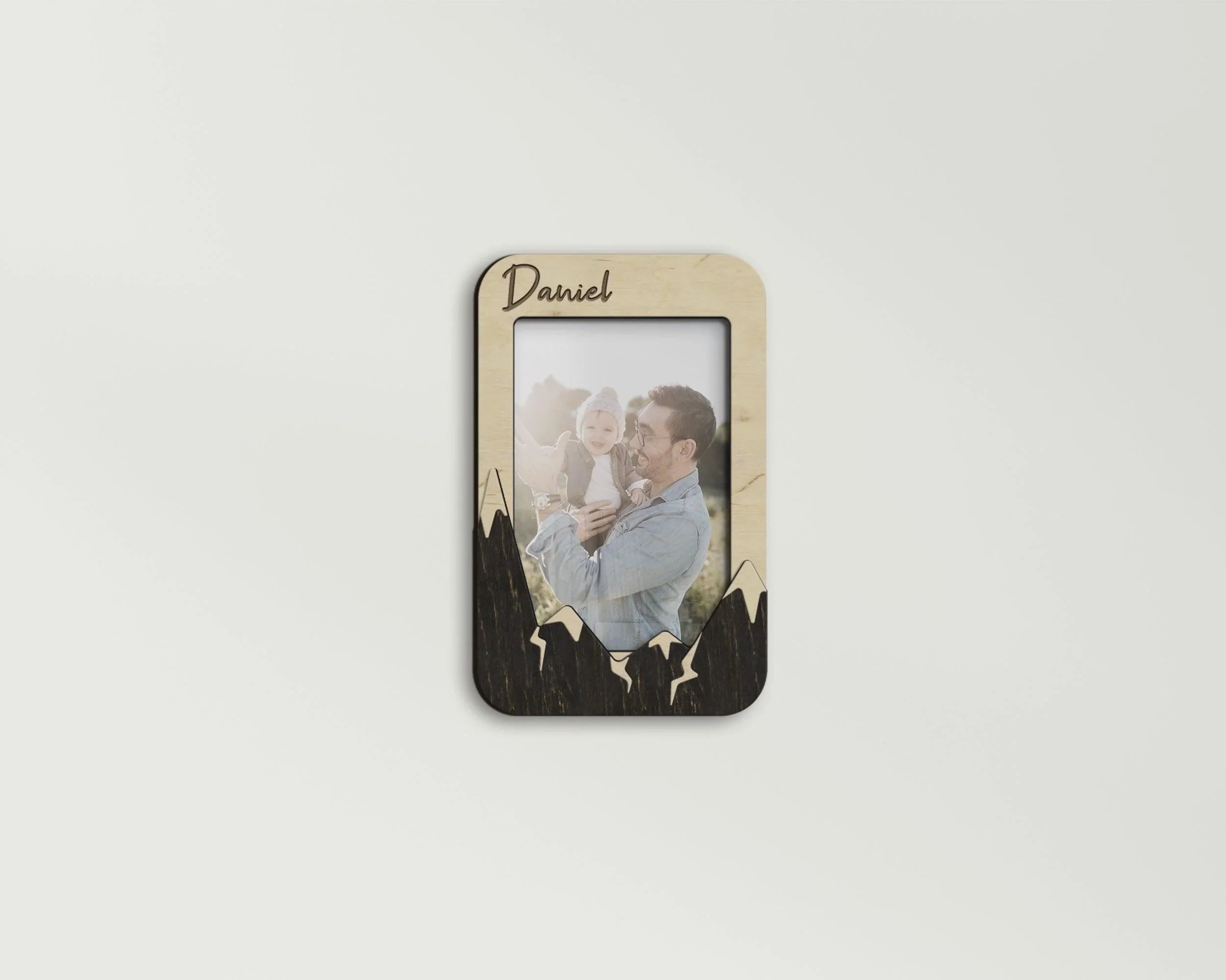 Personalized Mountain Picture Frame| Engraved Text | Custom Small Photo Frame - The Frame Depot