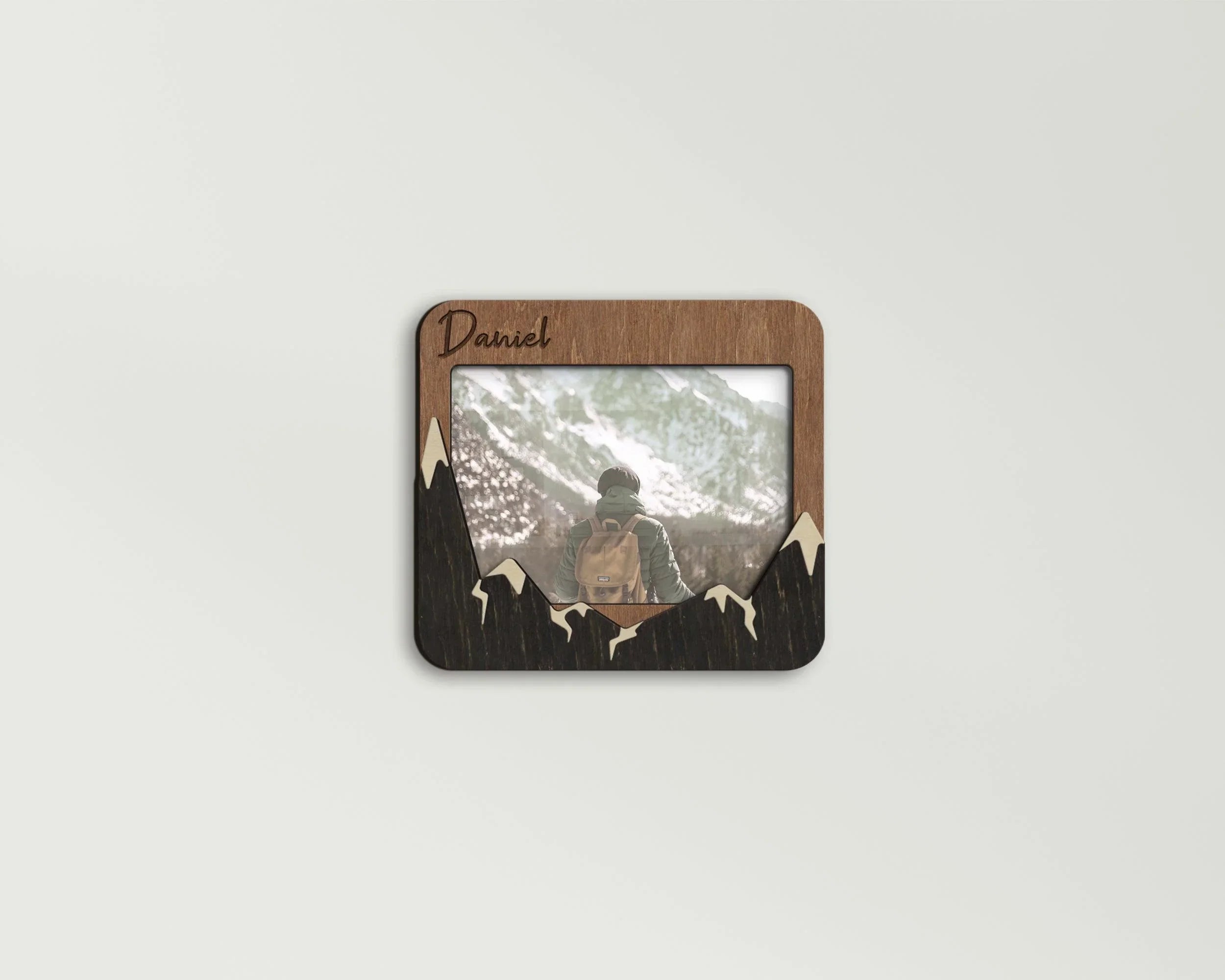 Personalized Mountain Picture Frame| Engraved Text | Custom Small Photo Frame - The Frame Depot