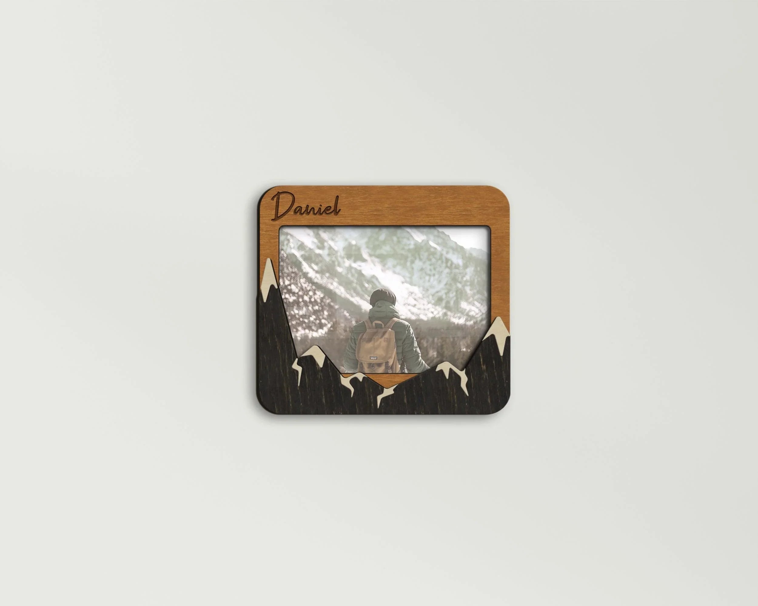 Personalized Mountain Picture Frame| Engraved Text | Custom Small Photo Frame - The Frame Depot