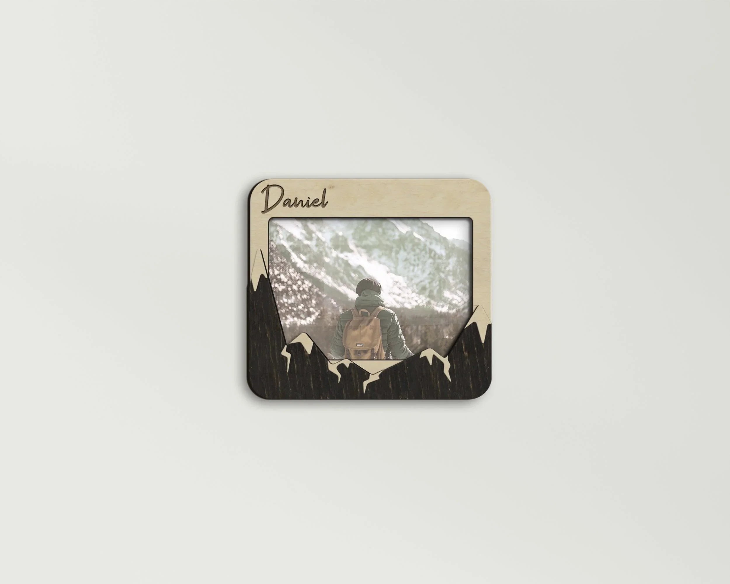 Personalized Mountain Picture Frame| Engraved Text | Custom Small Photo Frame - The Frame Depot