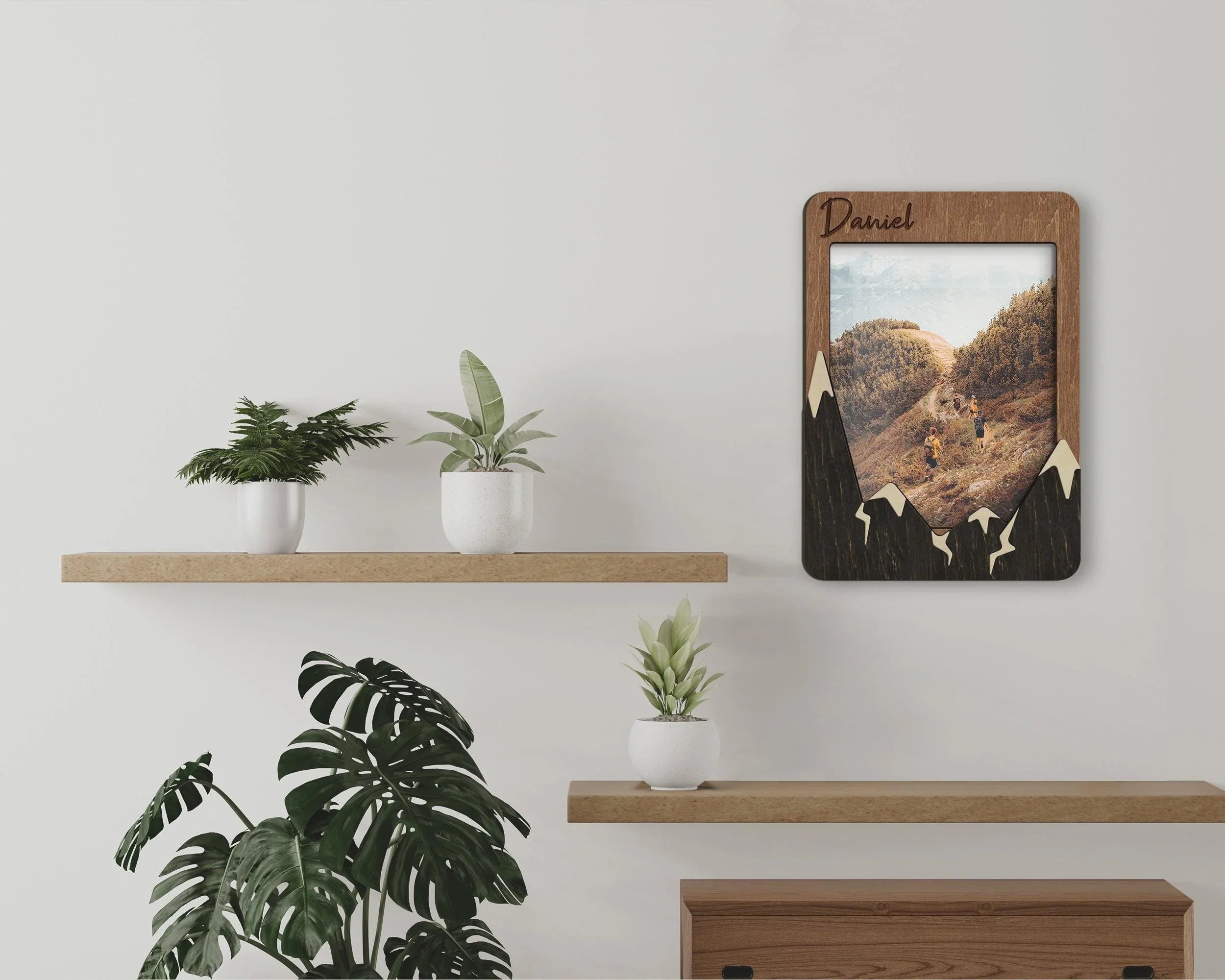Personalized Mountain Picture Frame| Engraved Text | Custom Small Photo Frame - The Frame Depot
