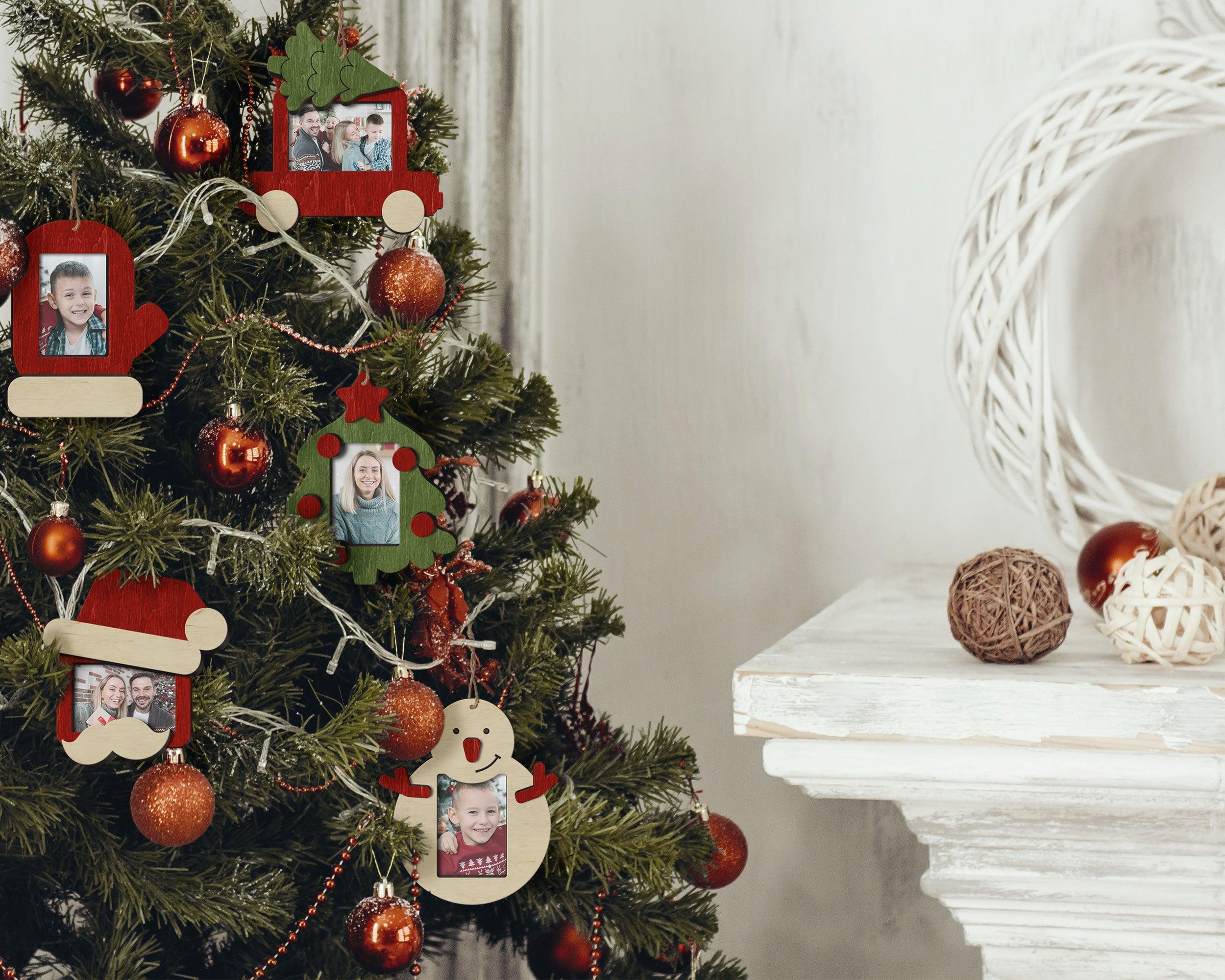 Personalized Christmas Tree Decor | Wooden Picture Frame Ornaments - The Frame Depot