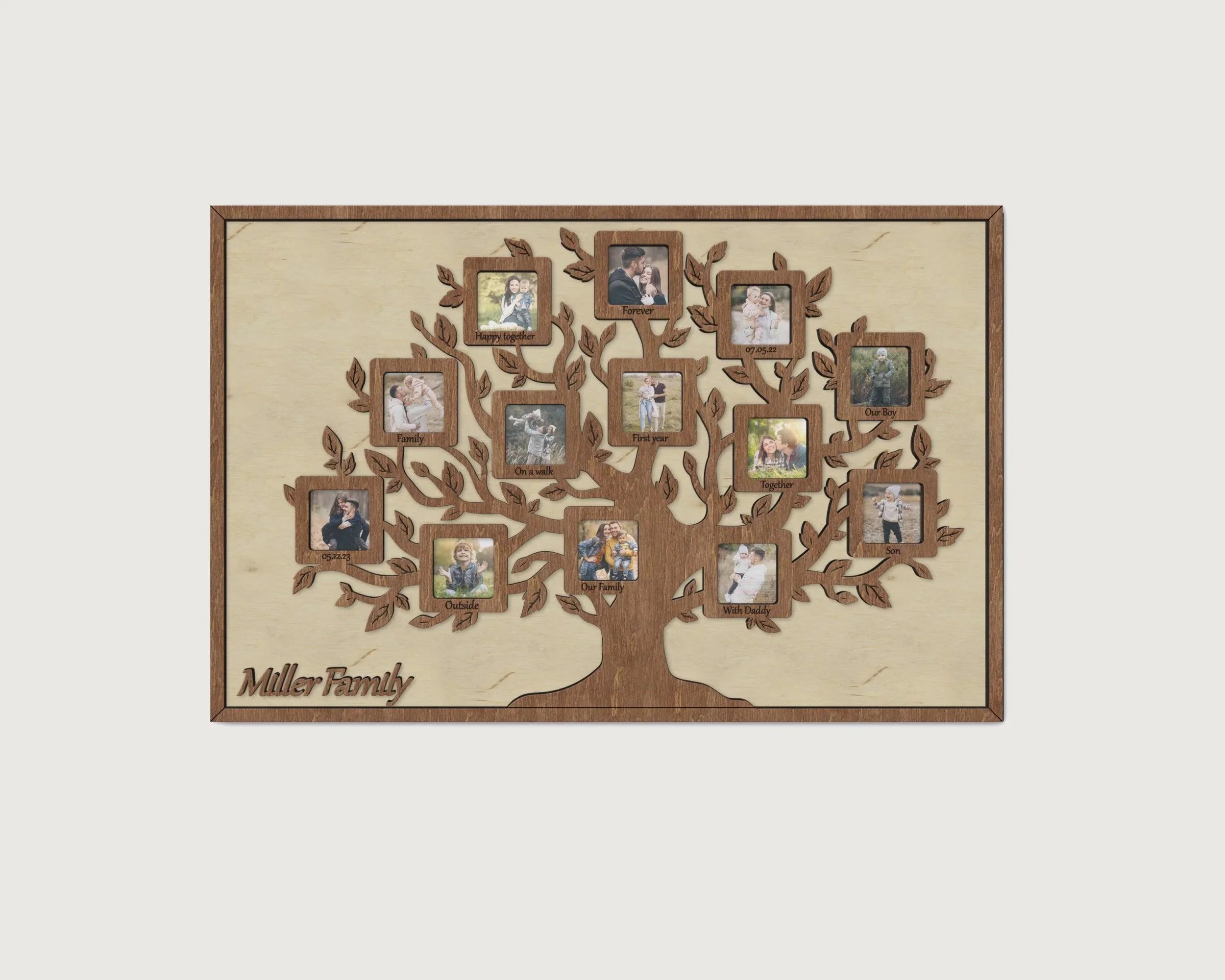 Personalized Family Tree Collage - Customizable Photo Frames & Text - The Frame Depot