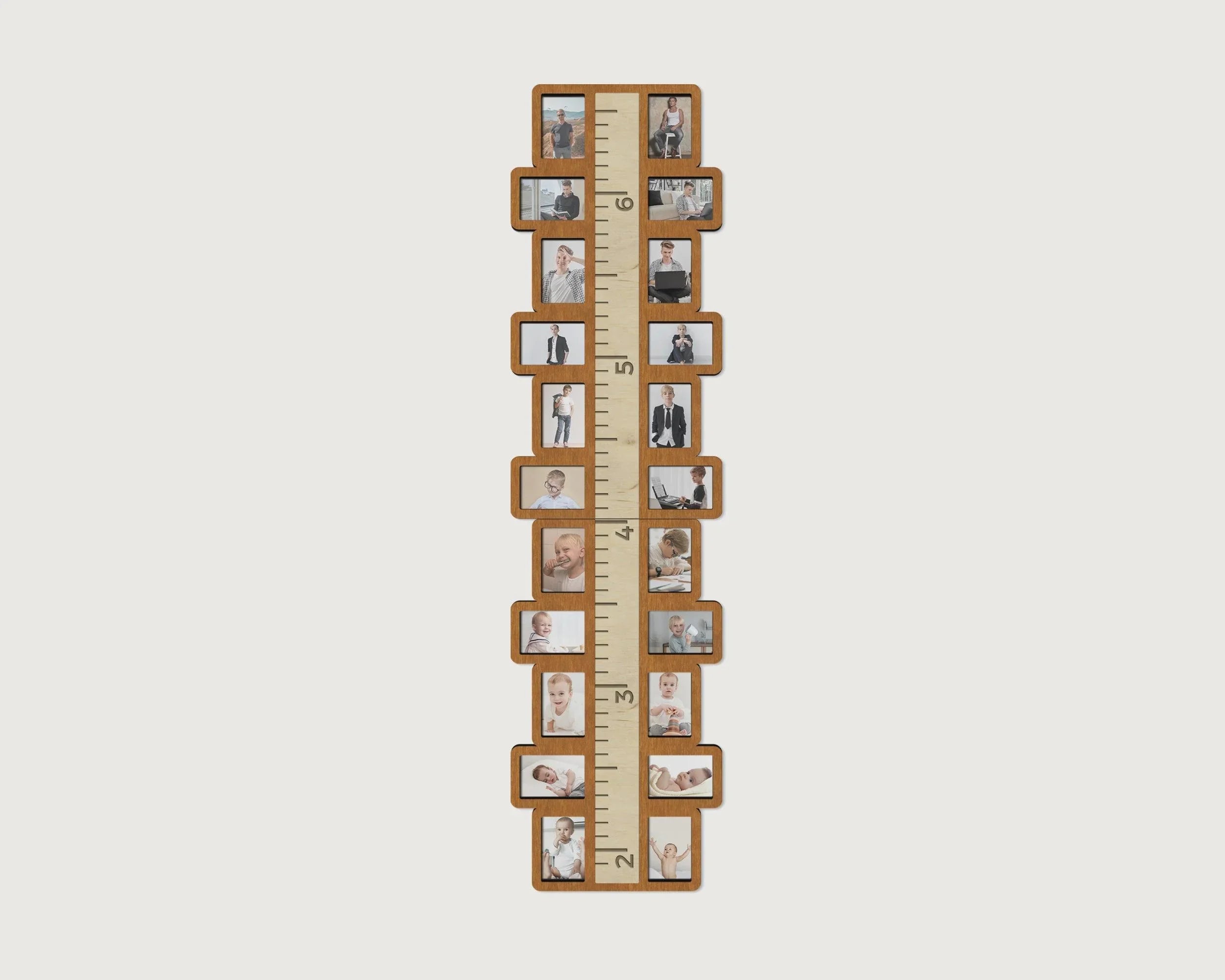 Growth chart for Kids | Height Ruler with Picture Collage - The Frame Depot