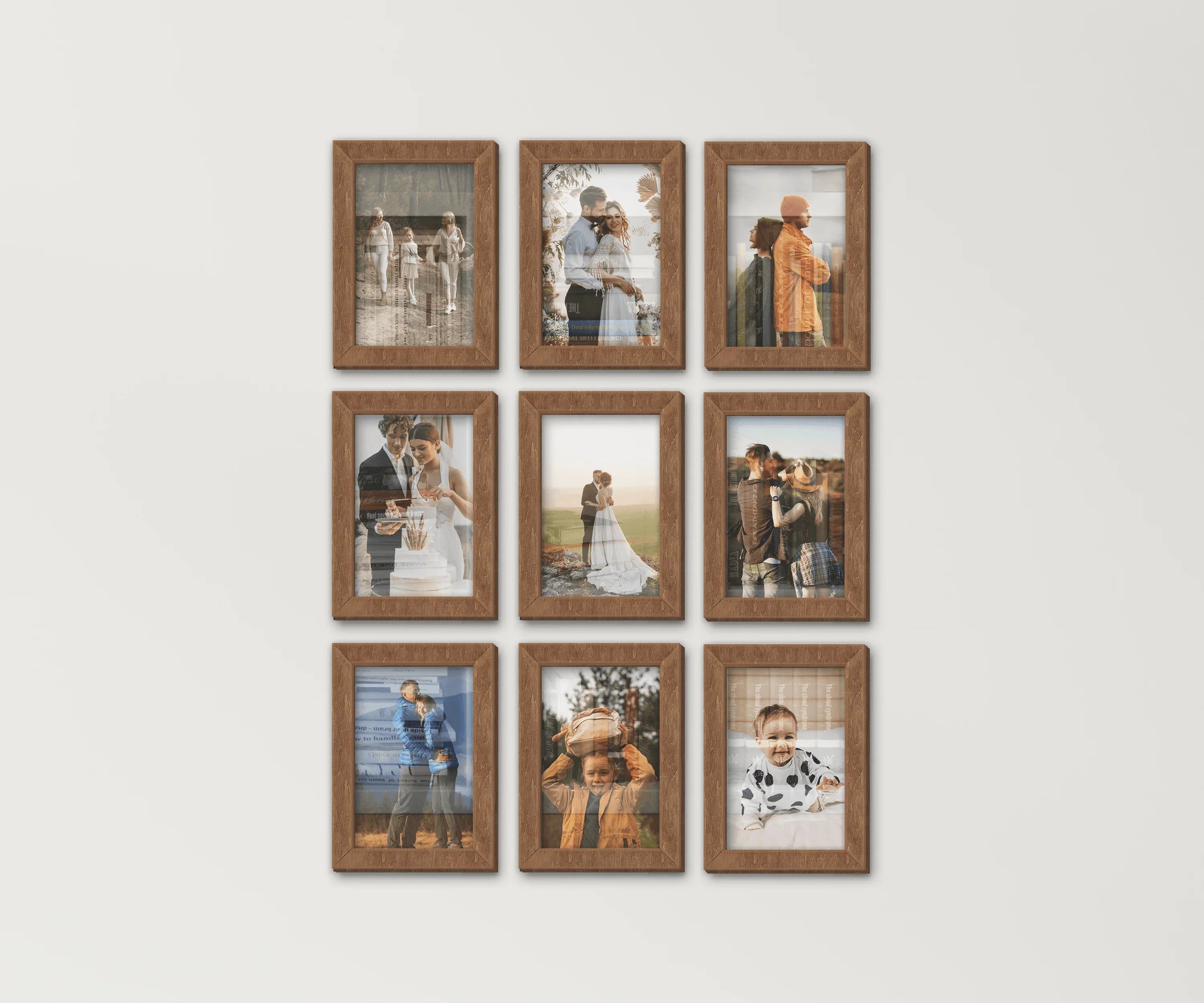 9 Piece Square Photo Frame Set | Gallery Wall Frame - The Frame Depot
