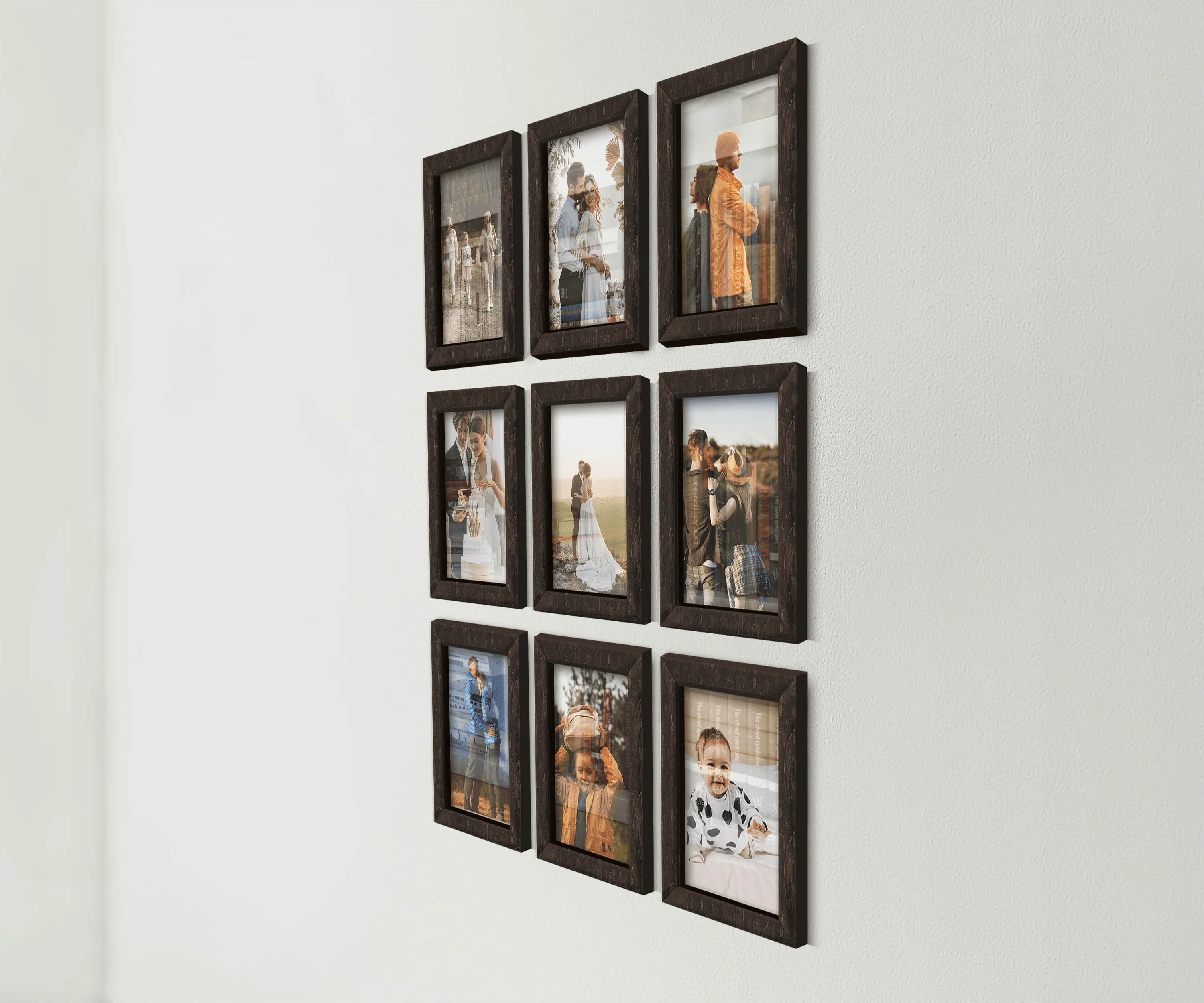 9 Piece Square Photo Frame Set | Gallery Wall Frame - The Frame Depot