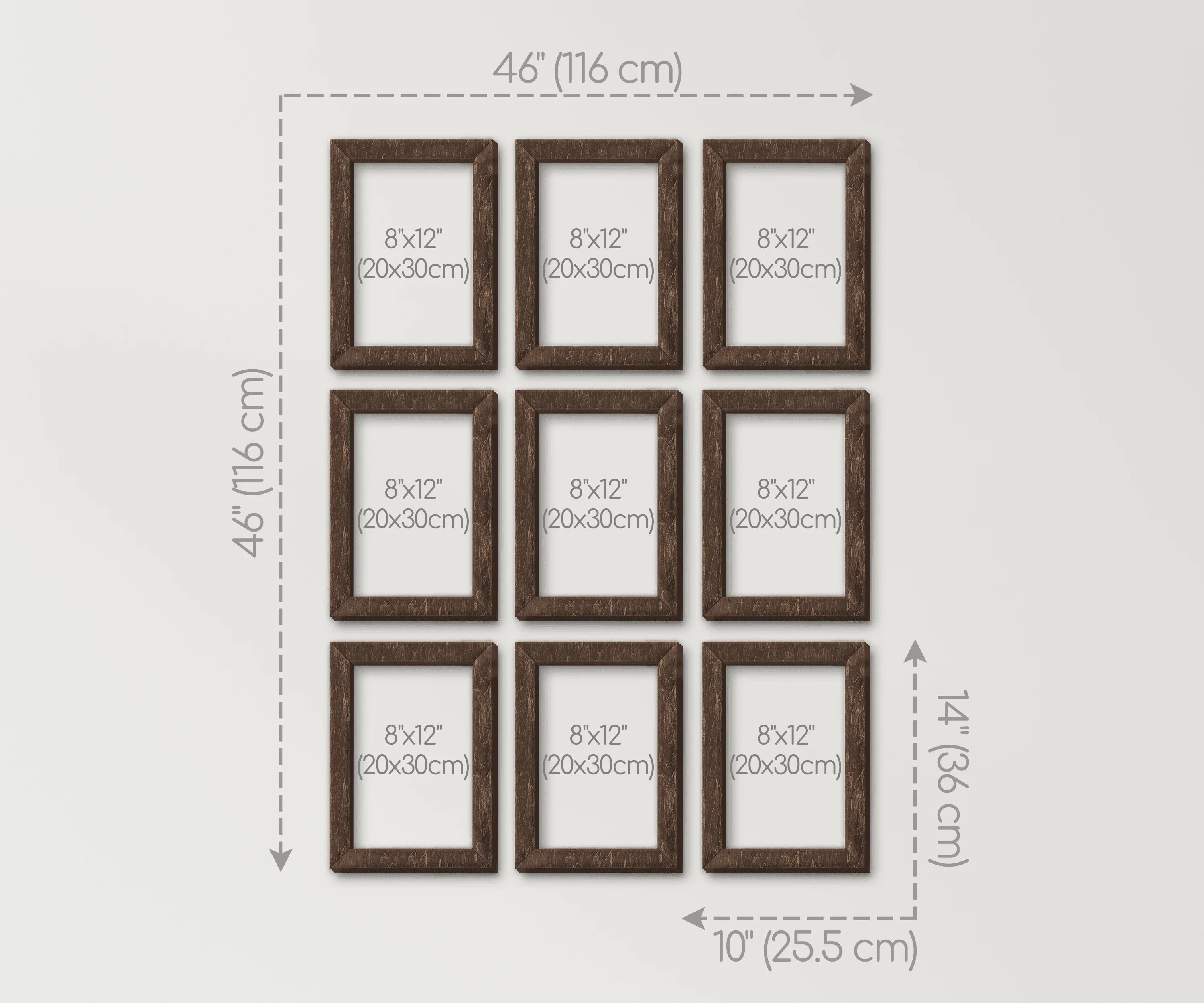 9 Piece Square Photo Frame Set | Gallery Wall Frame - The Frame Depot