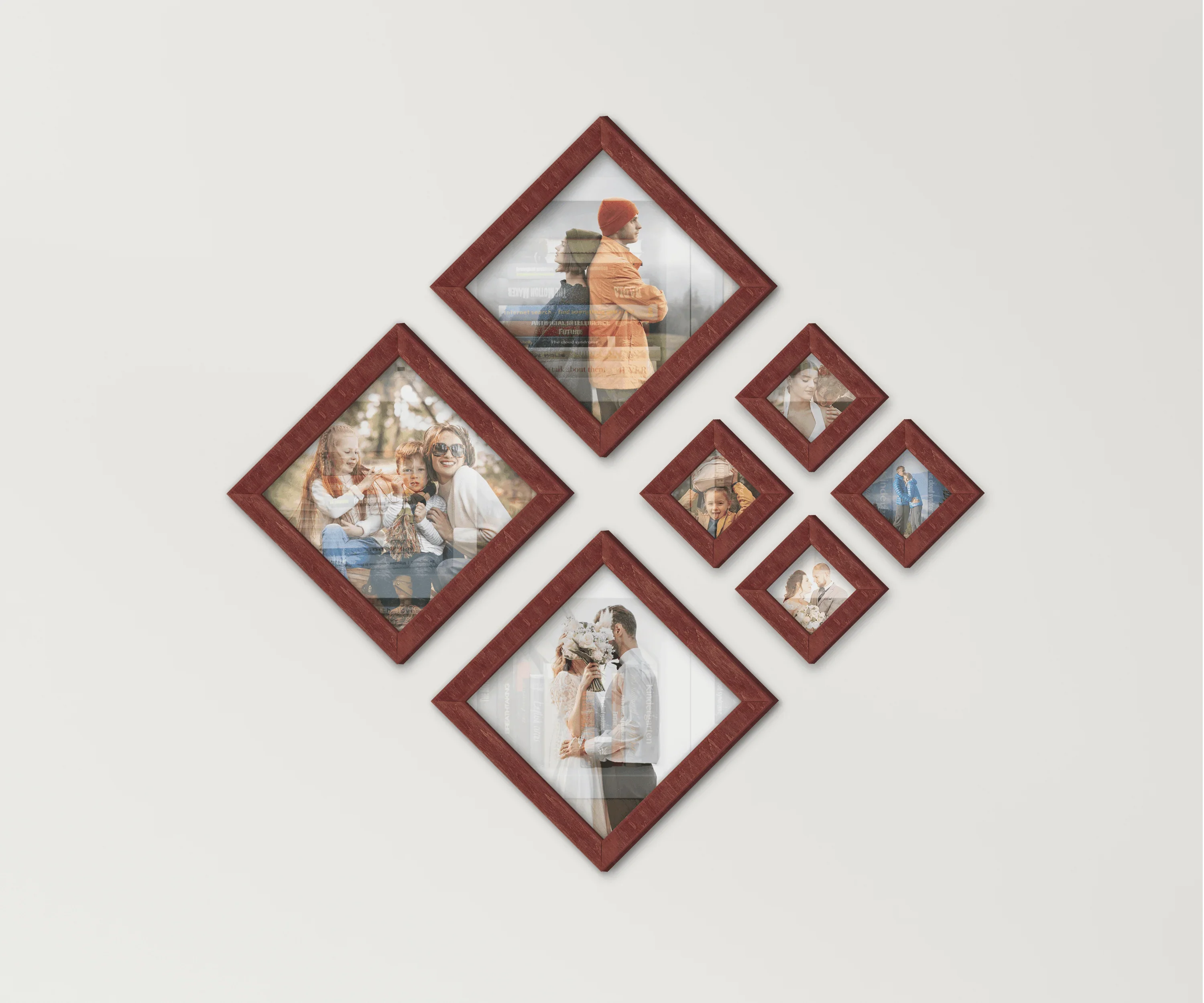 Diamond Wooden Picture Frame Set | Puzzle Photo Collage - The Frame Depot