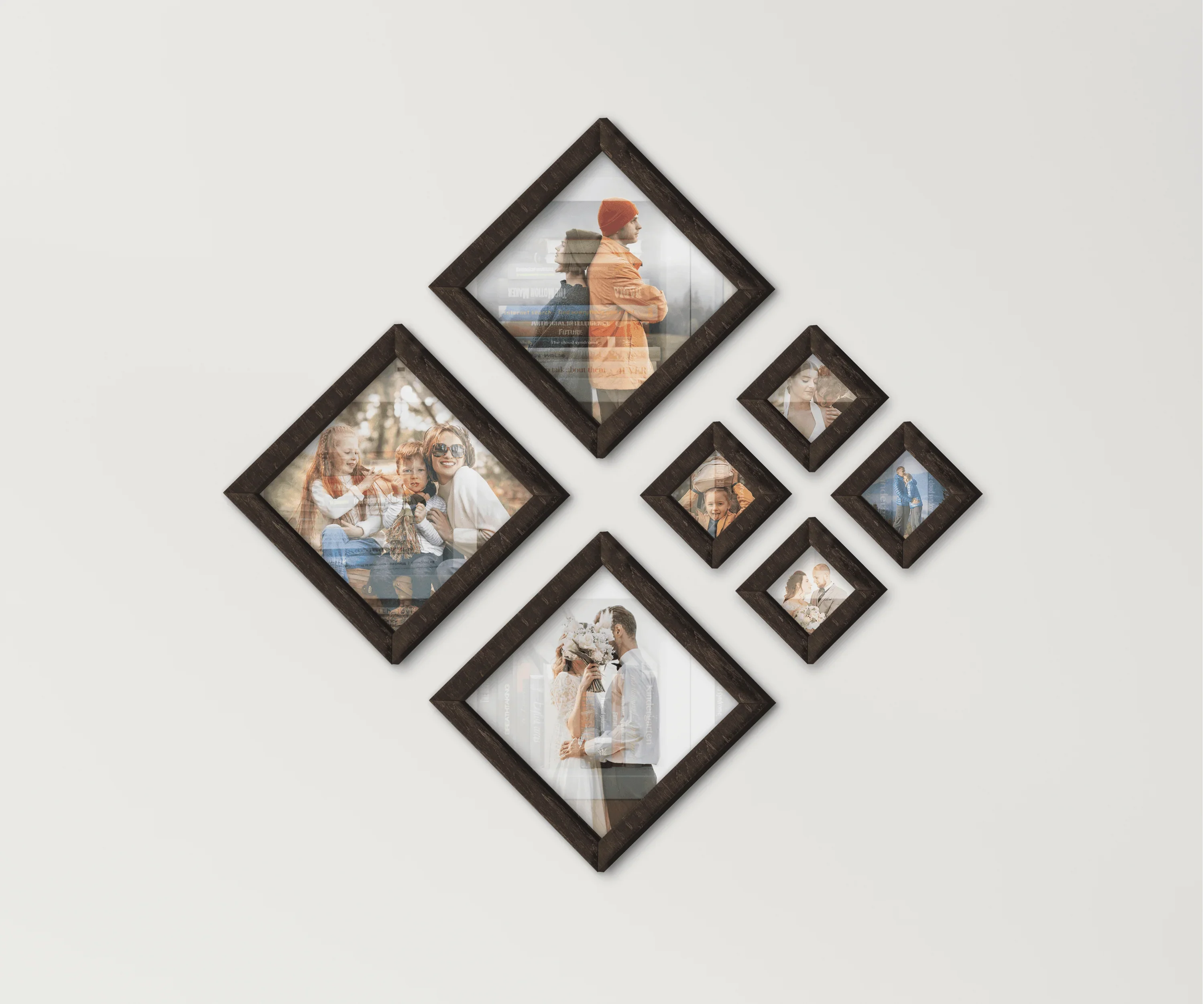 Diamond Wooden Picture Frame Set | Puzzle Photo Collage - The Frame Depot