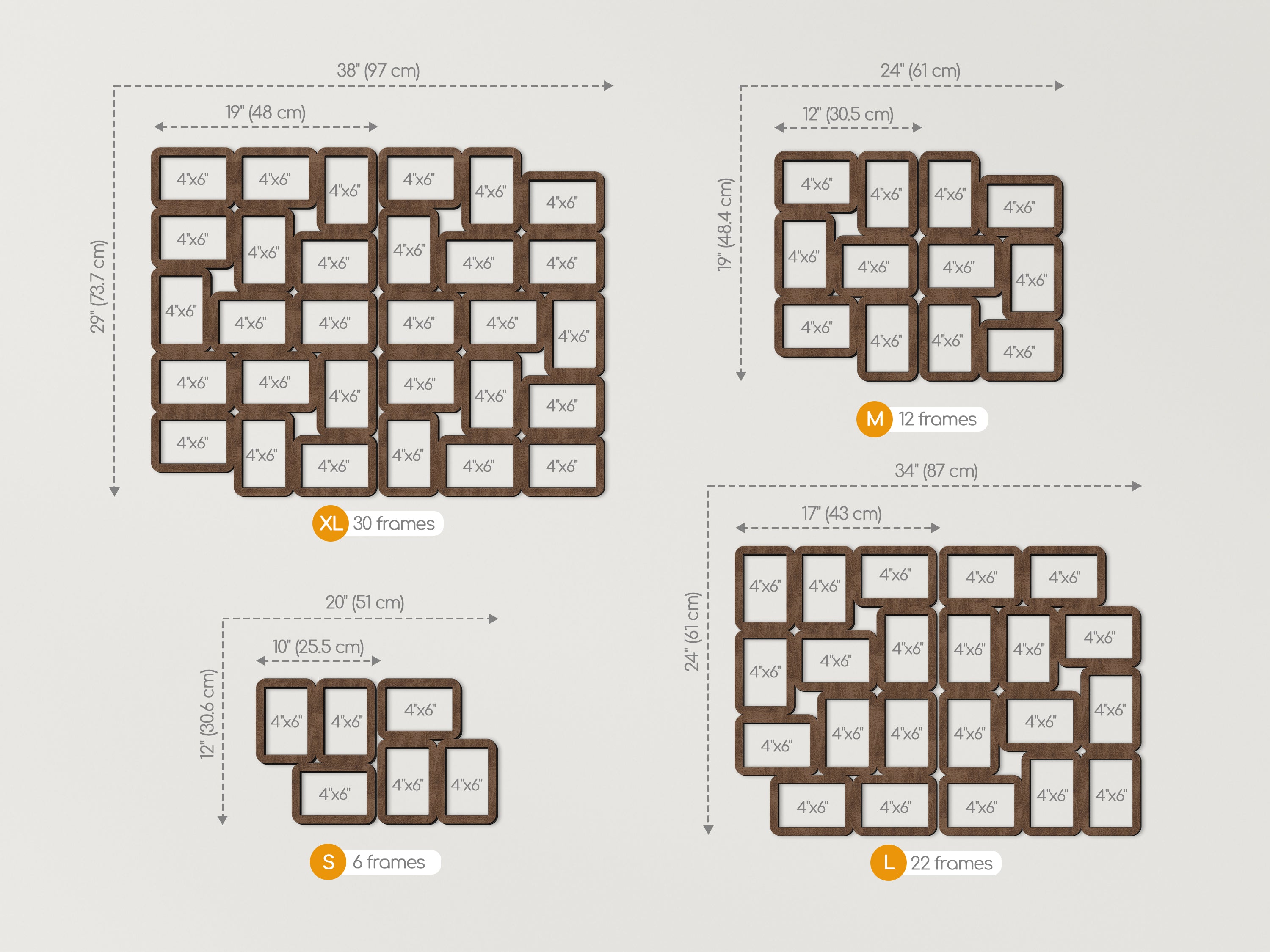 30 Piece Picture Frame Collage | Large wall photo gallery | Family photo frame