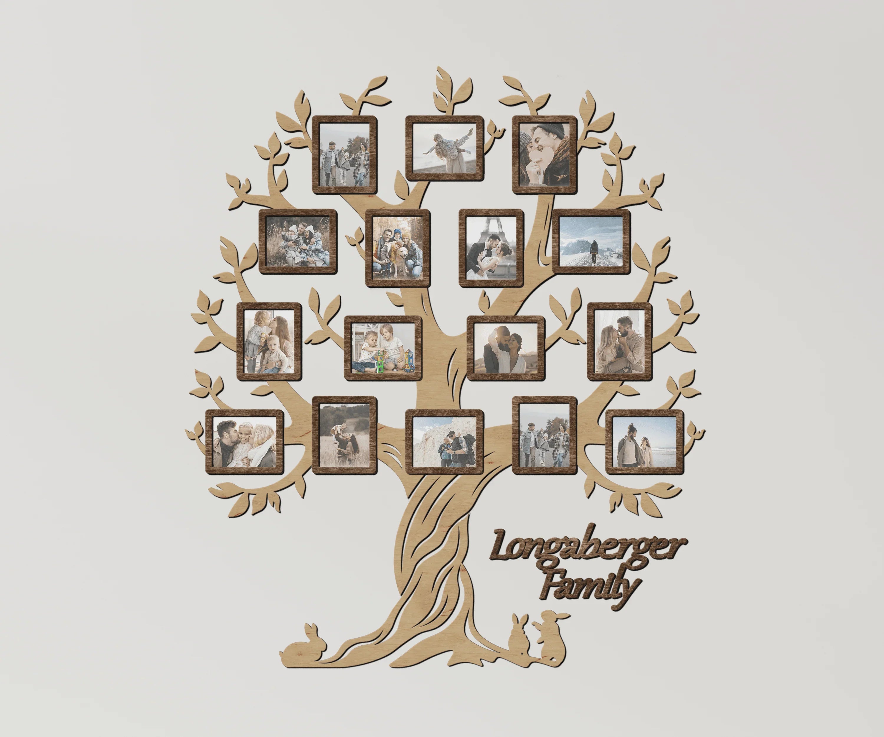 Huge Family Tree with Rabbit | Picture frame collage | Genealogical Tree - The Frame Depot