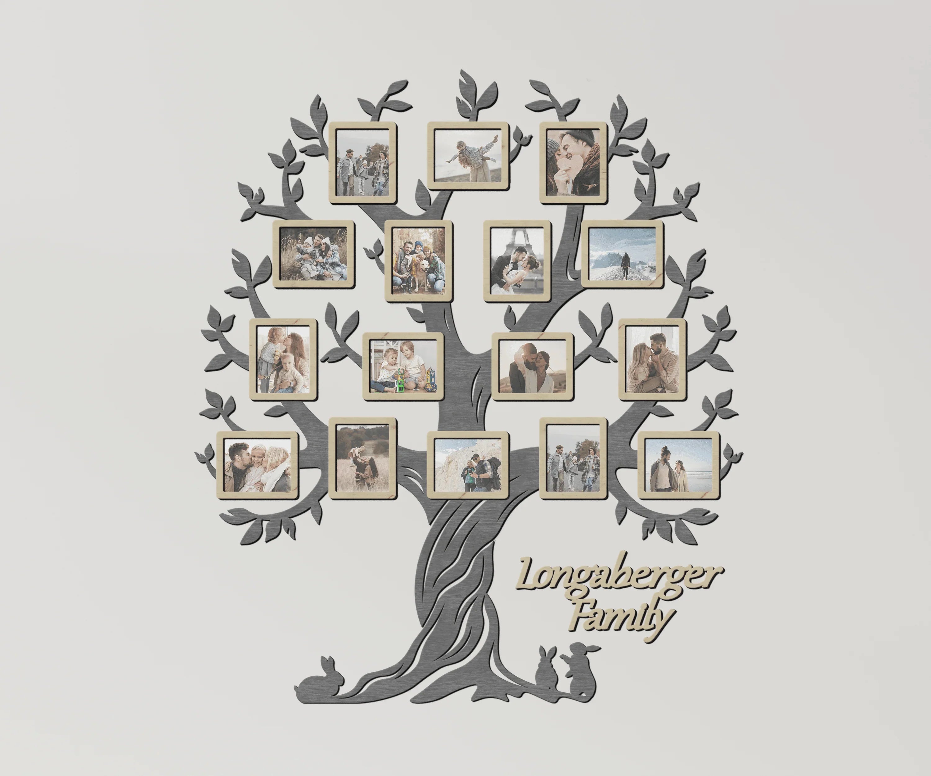 Huge Family Tree with Rabbit | Picture frame collage | Genealogical Tree - The Frame Depot