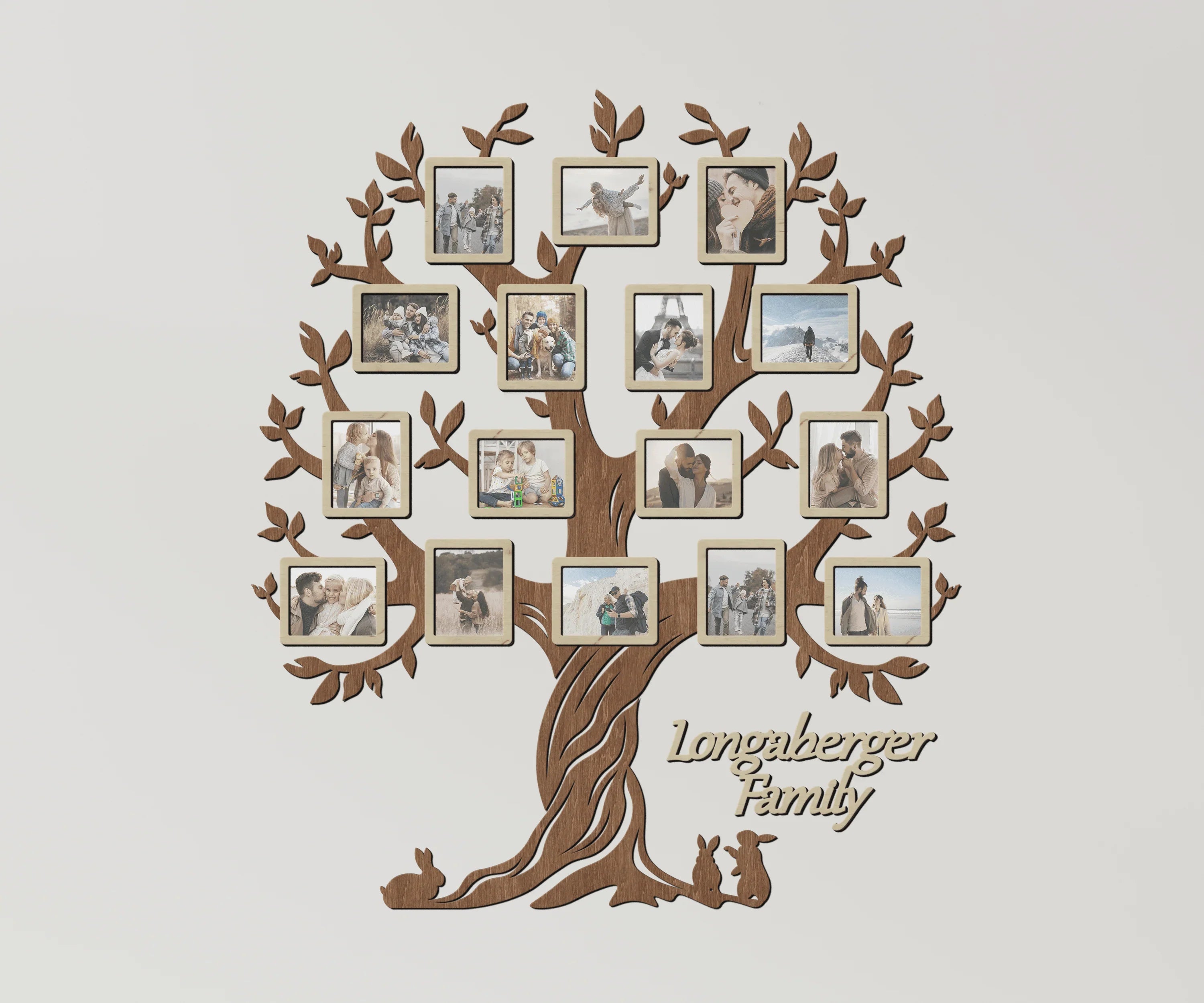 Huge Family Tree with Rabbit | Picture frame collage | Genealogical Tree - The Frame Depot