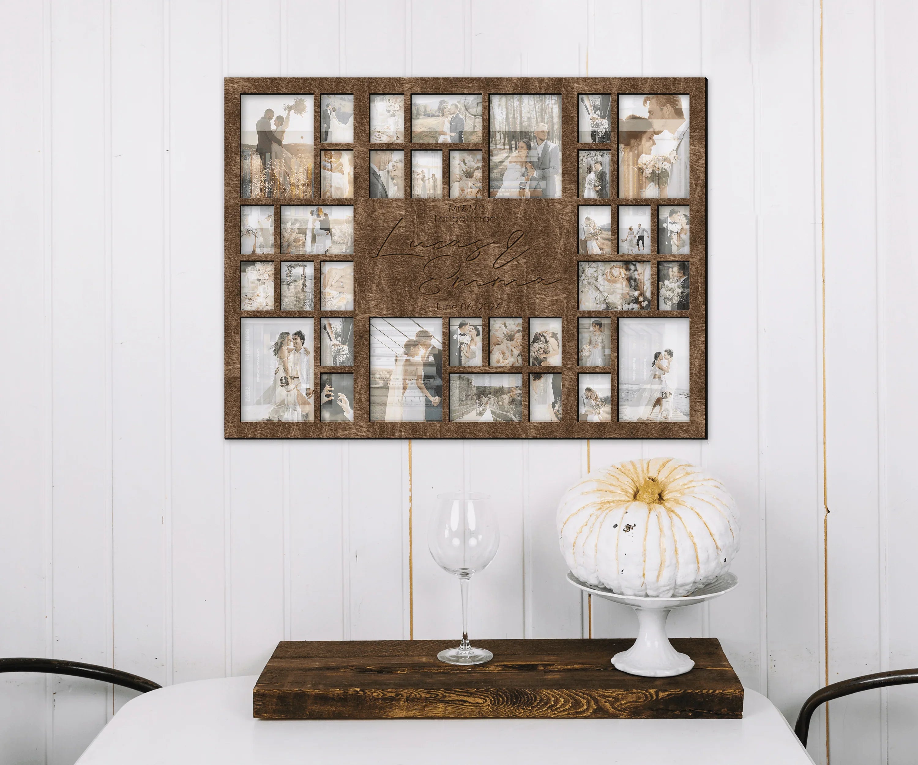 Wedding picture frame collage | Custom welcome sign - The Frame Depot