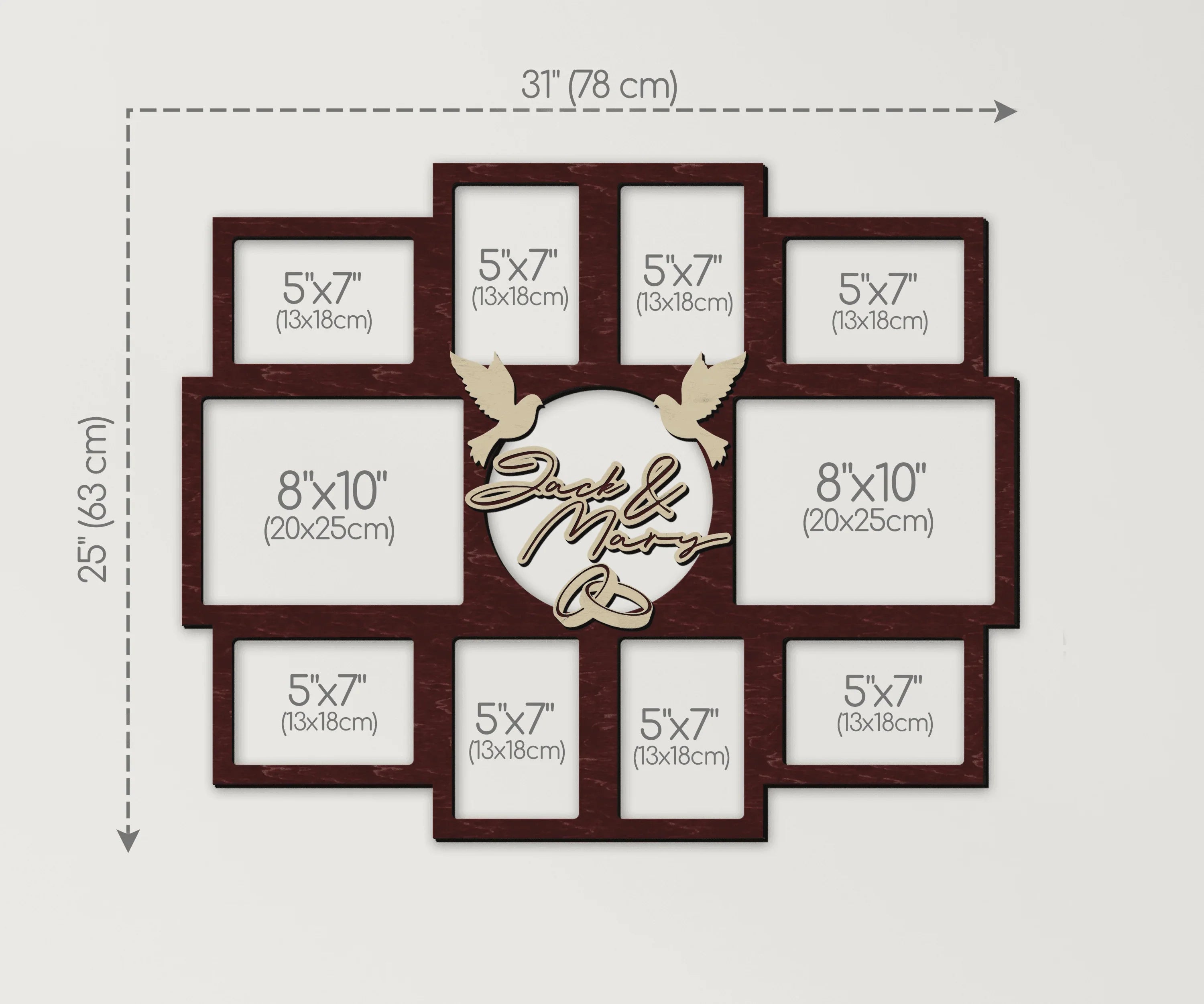 Personalized Wedding Seating Chart | Rustic Photo Frame Collage - The Frame Depot