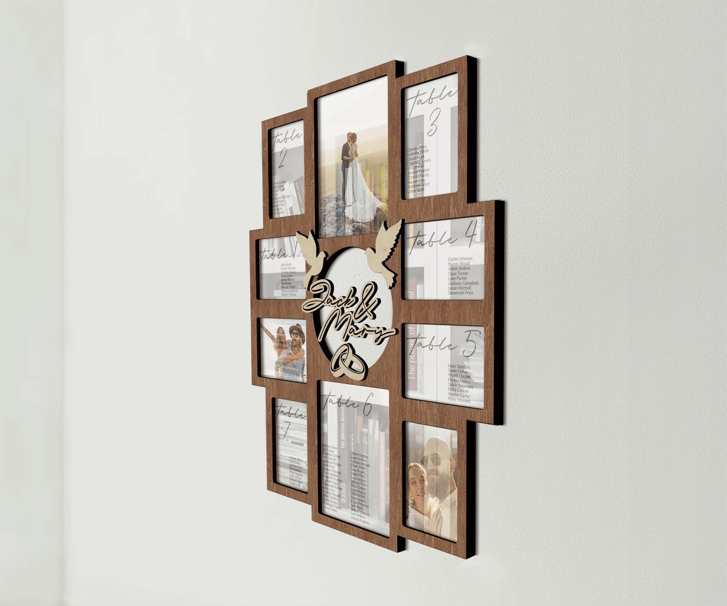 Personalized Wedding Seating Chart | Rustic Photo Frame Collage - The Frame Depot