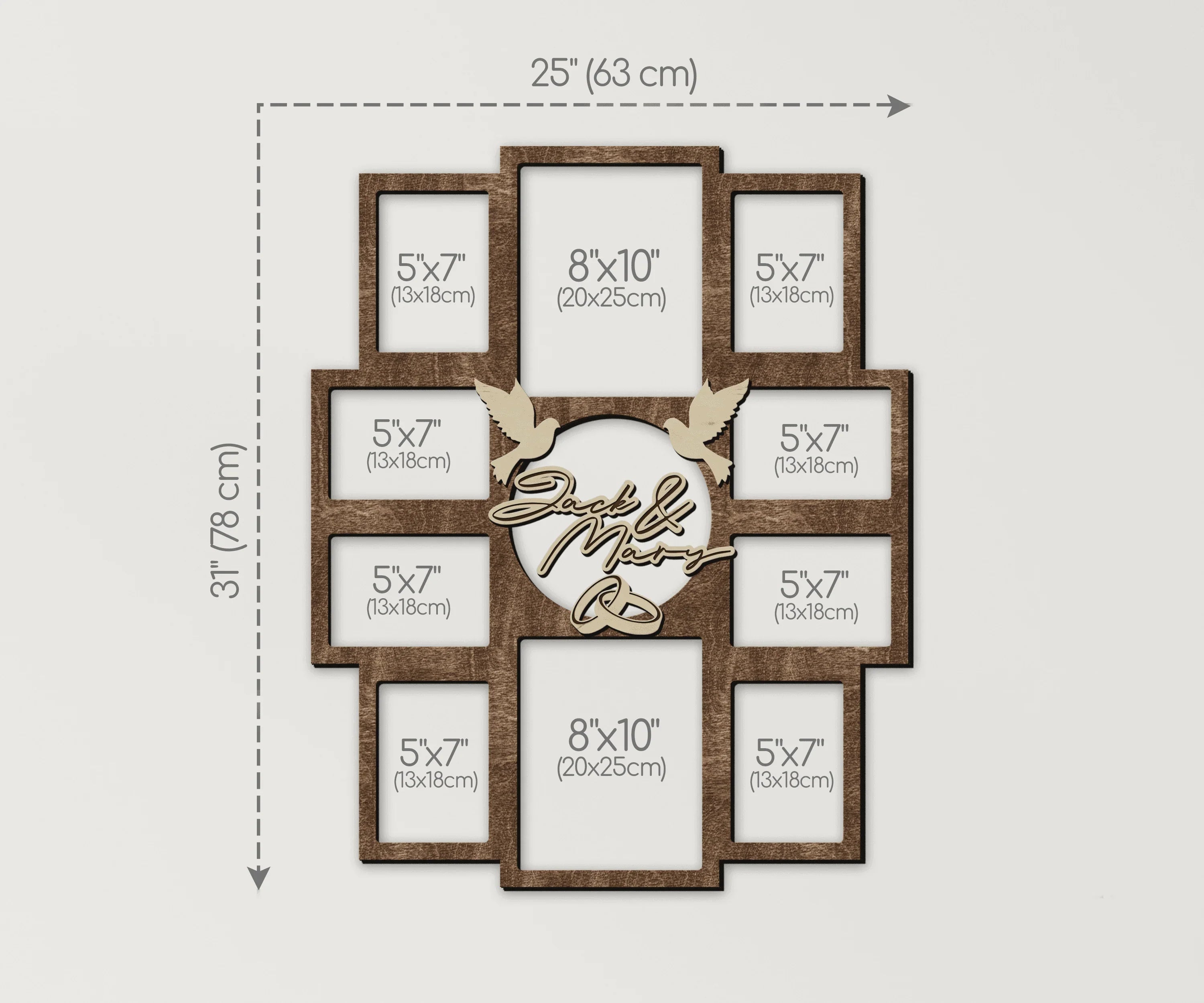 Personalized Wedding Seating Chart | Rustic Photo Frame Collage - The Frame Depot