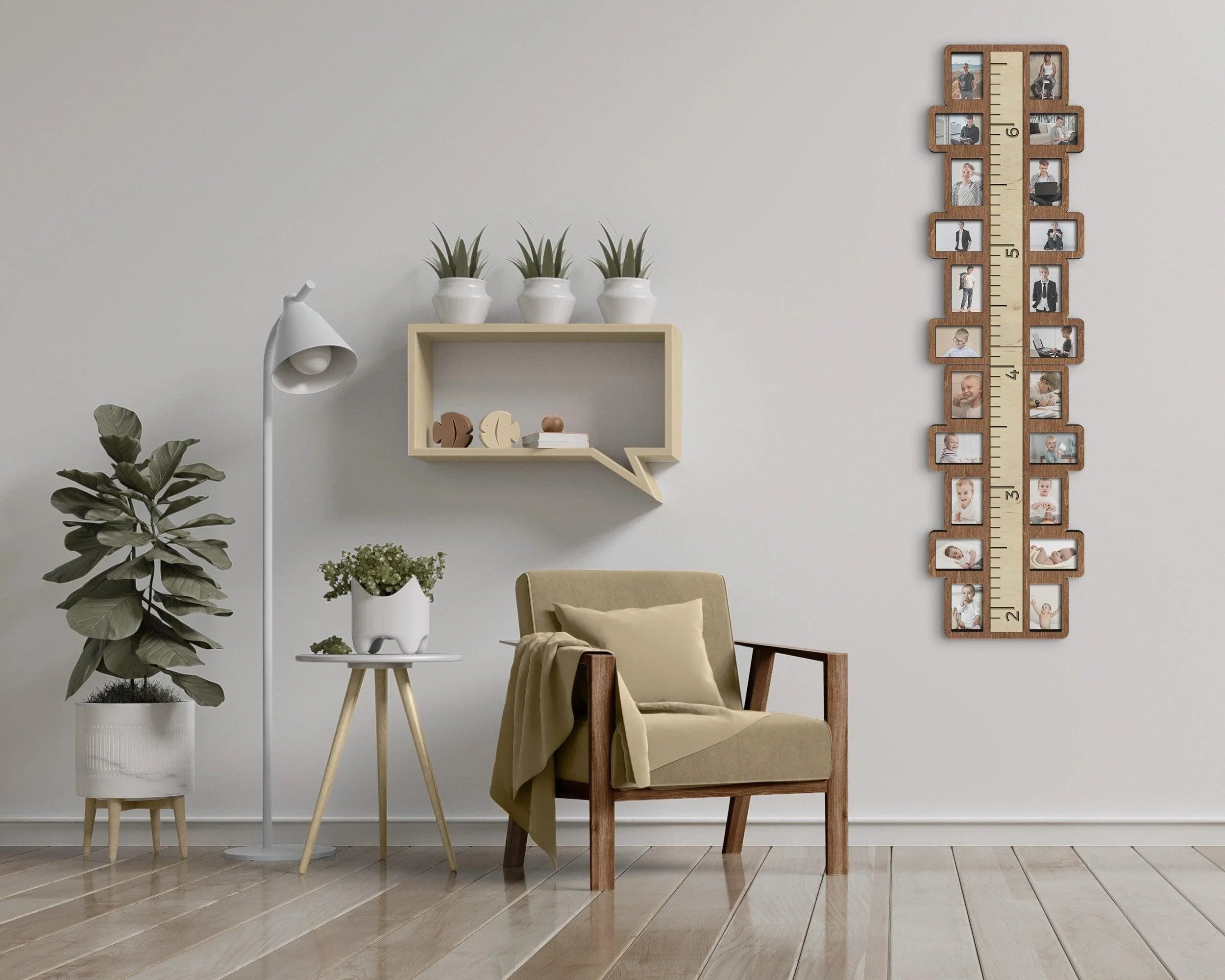Growth chart for Kids | Height Ruler with Picture Collage - The Frame Depot