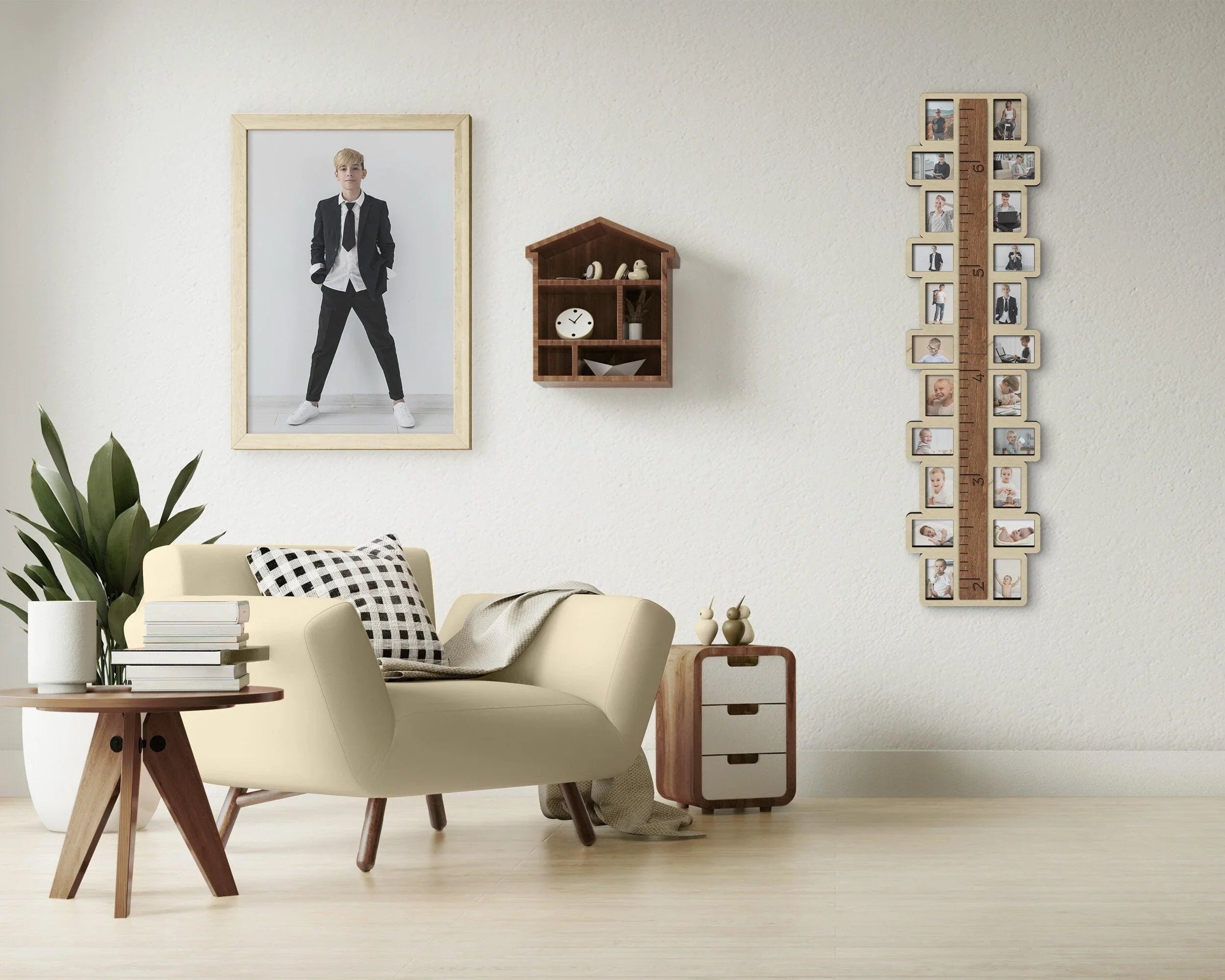 Growth chart for Kids | Height Ruler with Picture Collage - The Frame Depot