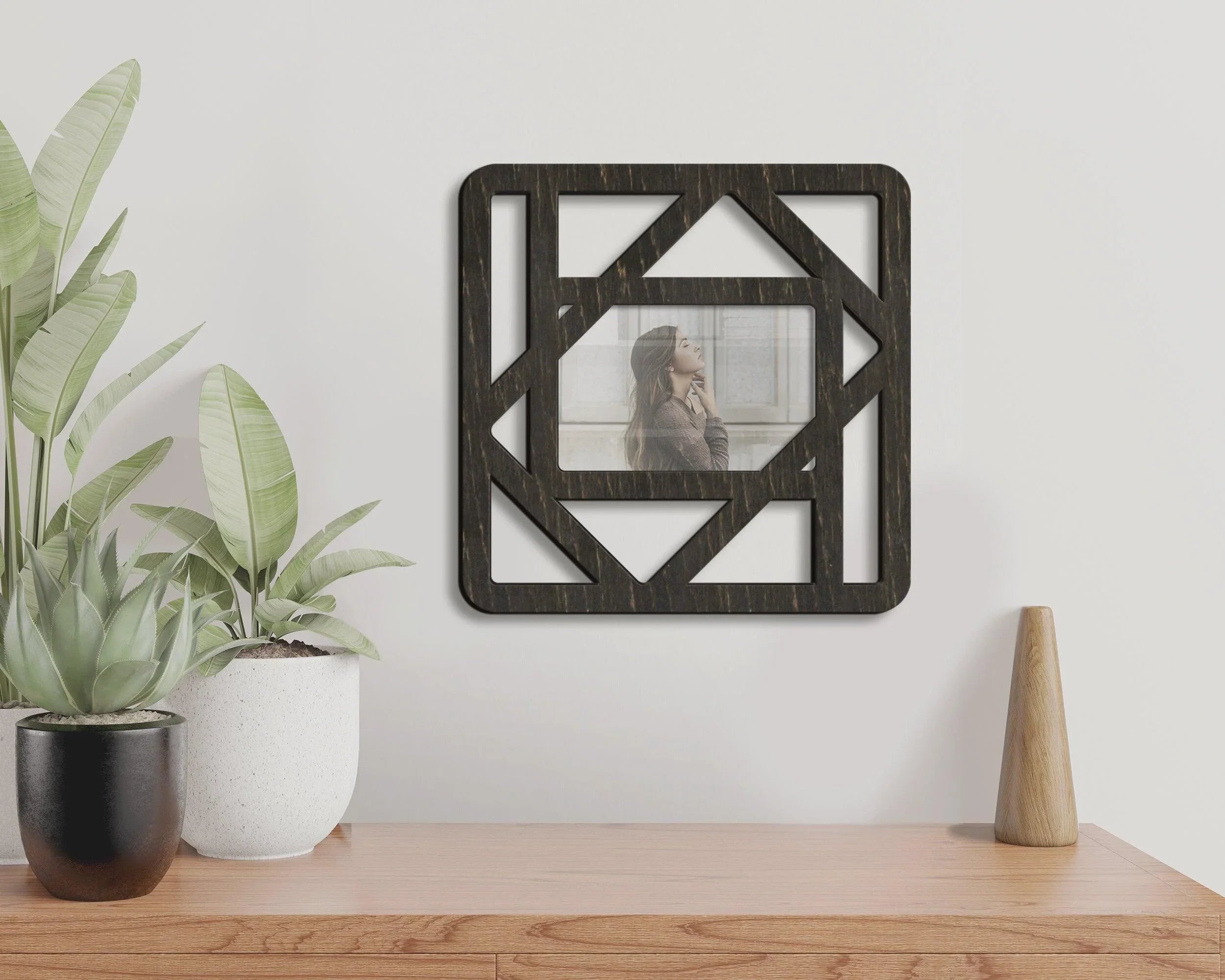 Geometric Wooden Picture Frame | Square Mini Frame - The Frame Depot