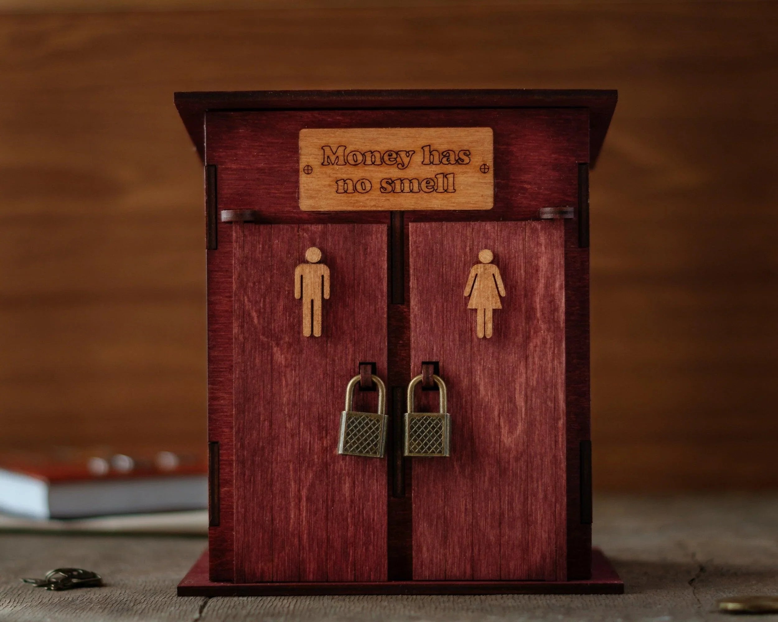 Wooden Toilet Piggy Bank | Fun Adult Coin Gift - The Frame Depot