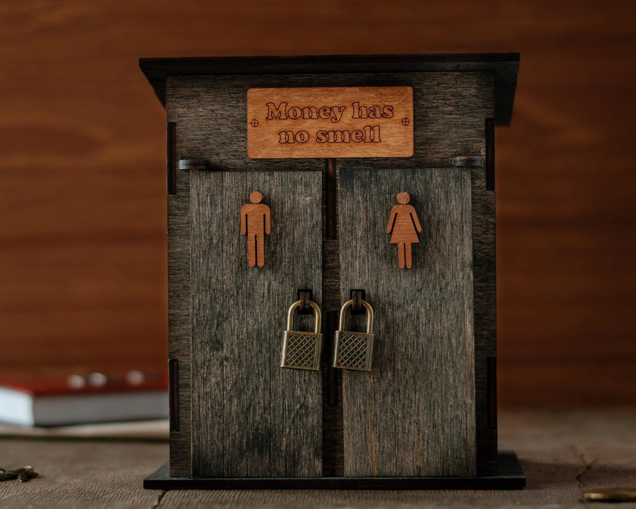 Wooden Toilet Piggy Bank | Fun Adult Coin Gift - The Frame Depot