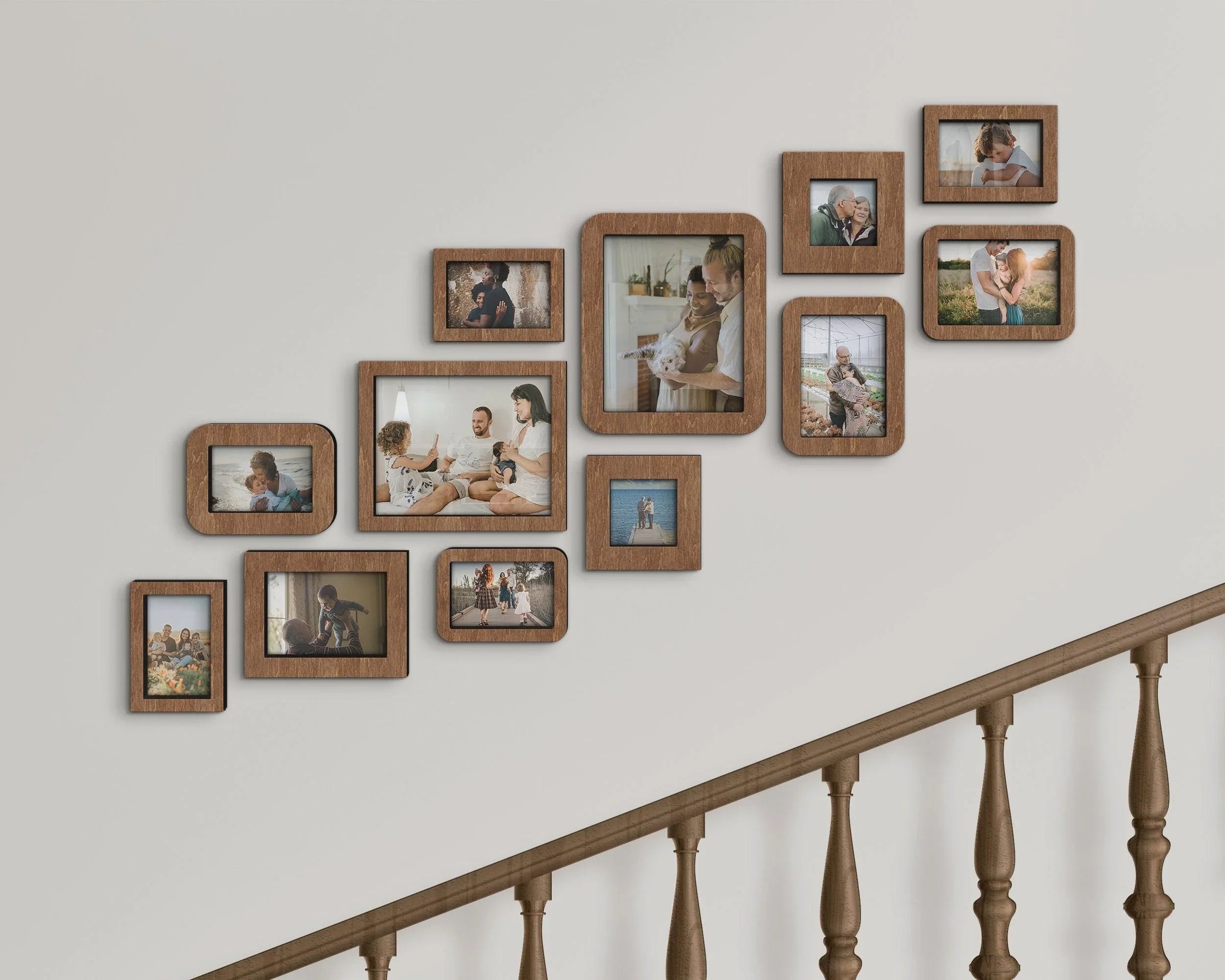 Staircase Picture Frame Set | Multiple Wall Frames | Family Photo Frame - The Frame Depot
