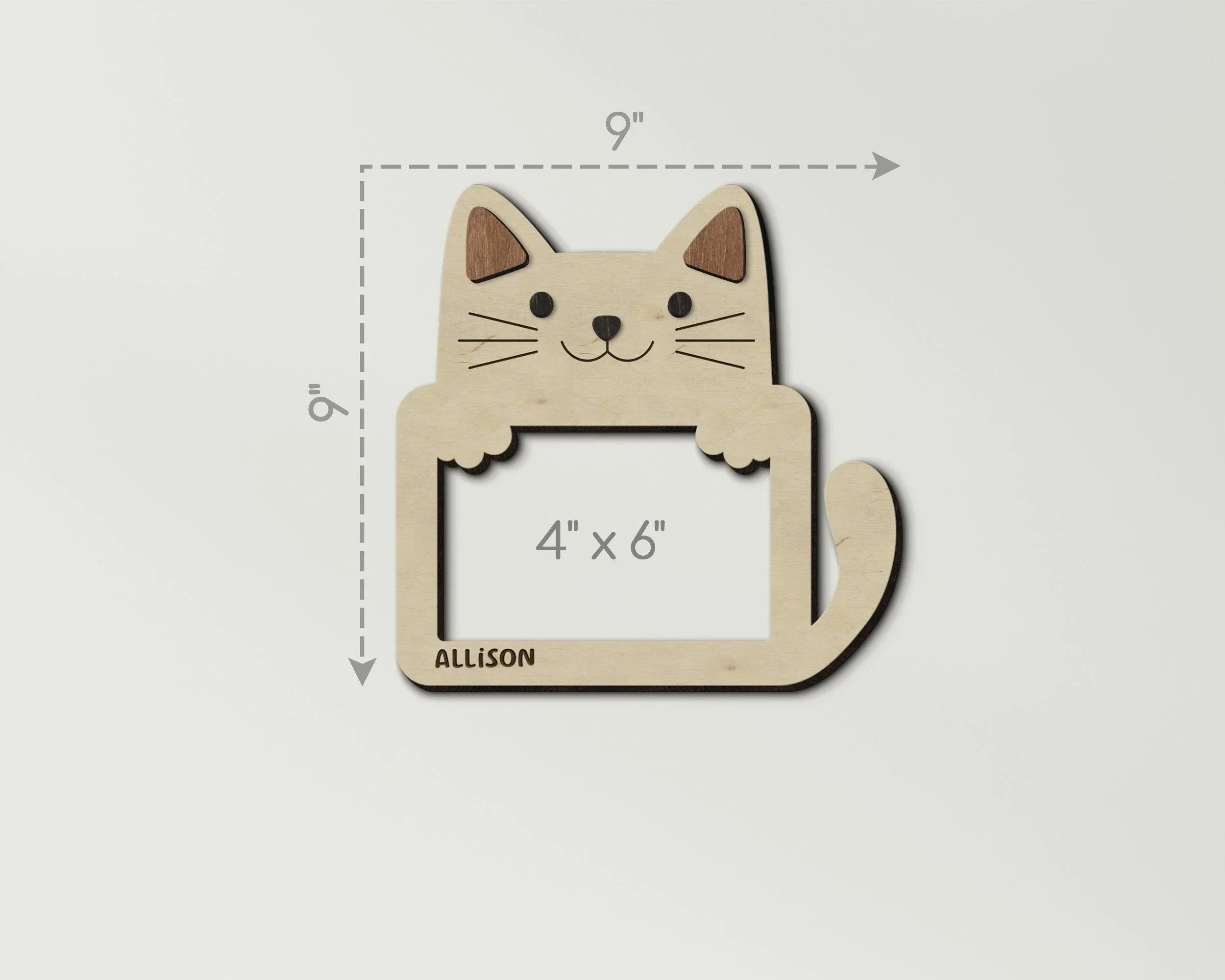 Personalized Cat Picture Frame | Wooden Kids Room Decor - The Frame Depot